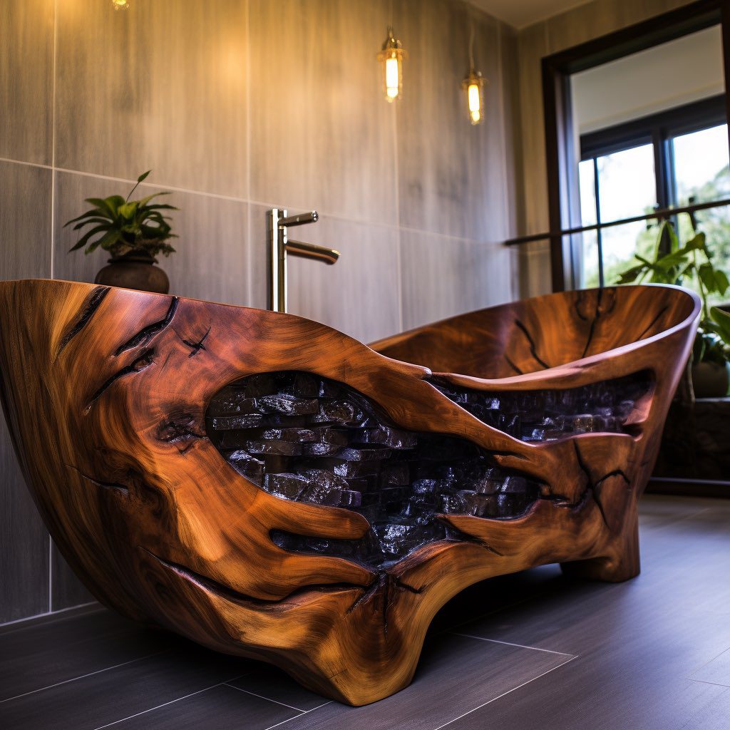 Unique Wooden Bathtub Design