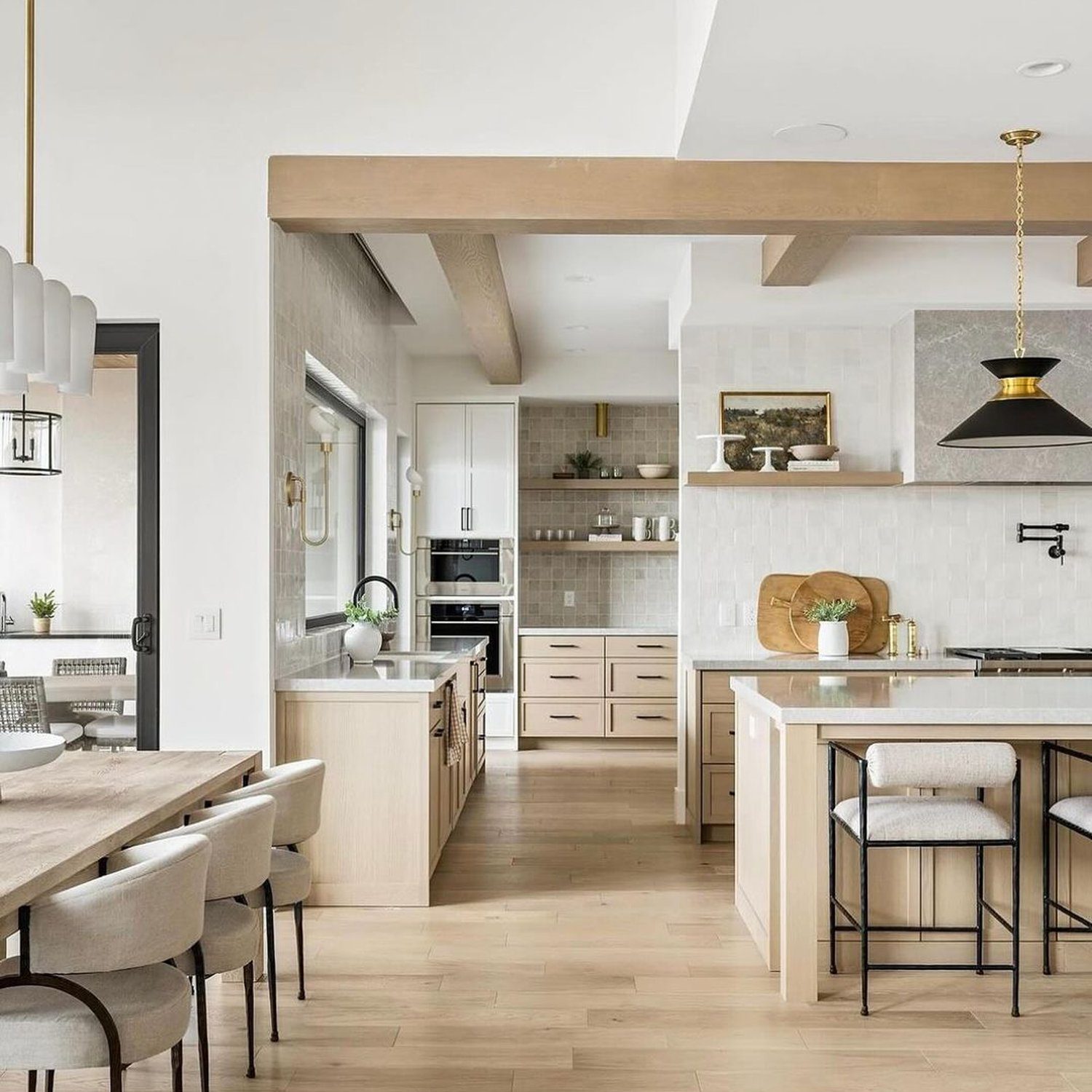 A modern and airy kitchen space blending functionality with style