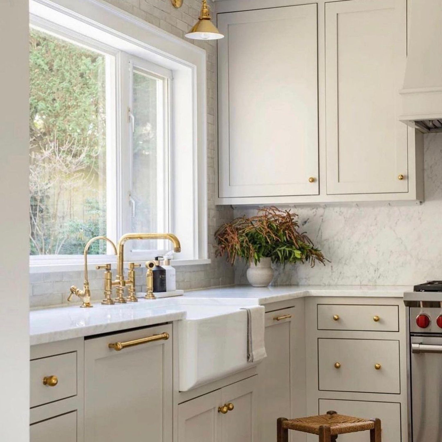 Elegant kitchen with gold accents