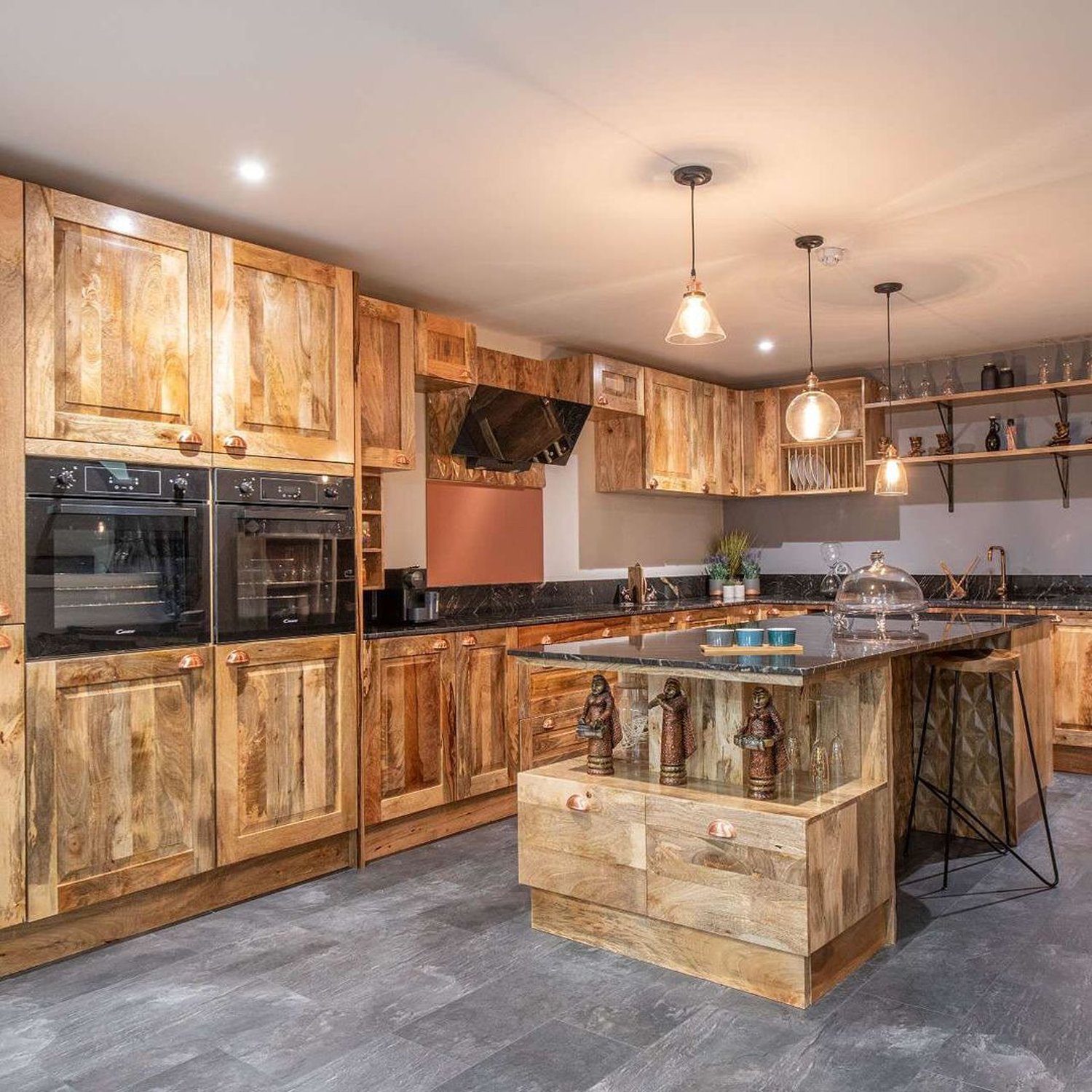 Modern kitchen with rustic charm