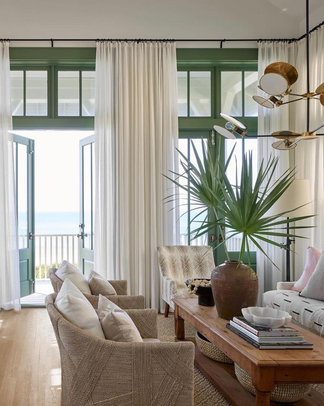 Coastal living room with ocean view