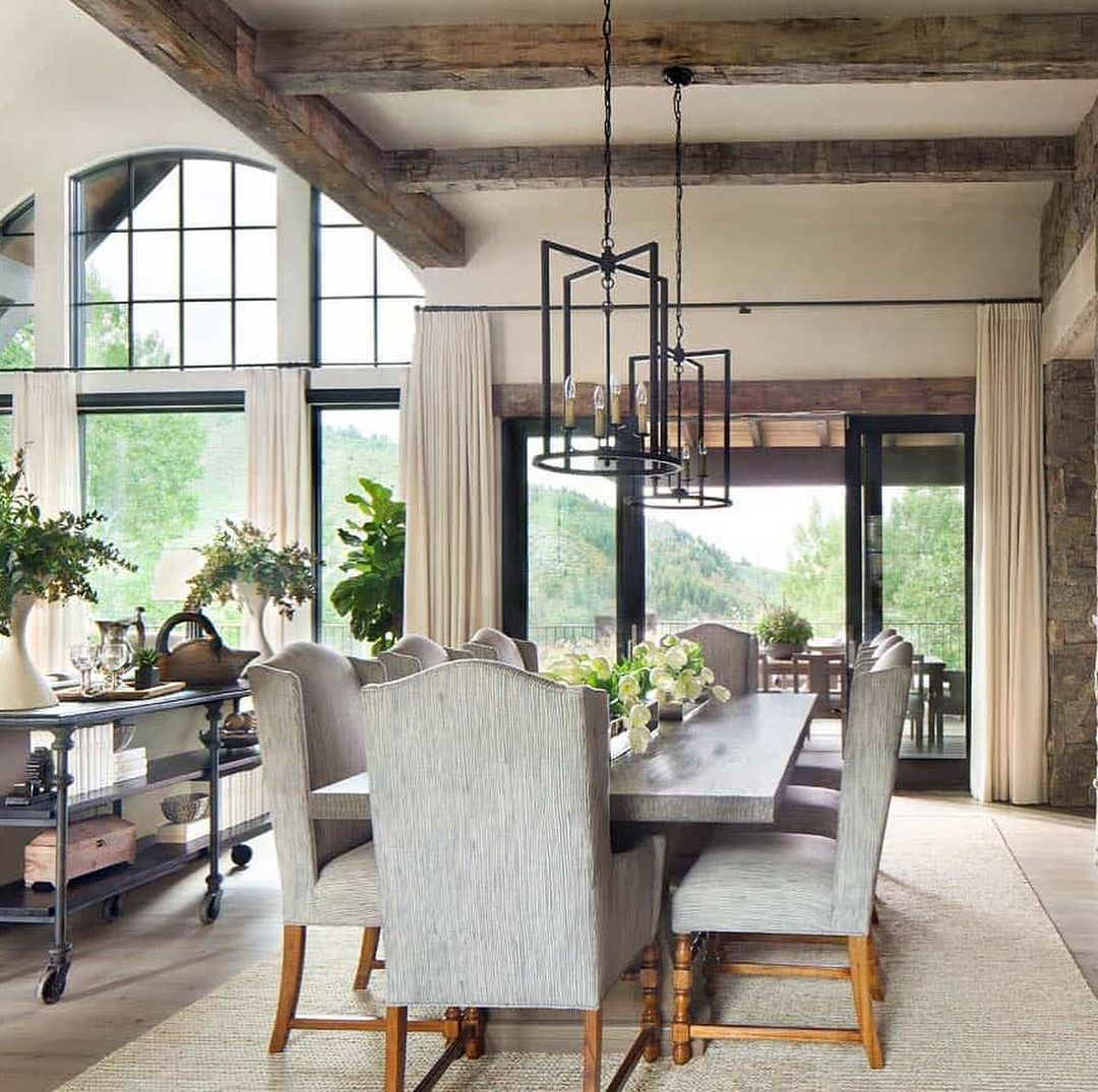 Rustic Dining Area with a Modern Twist