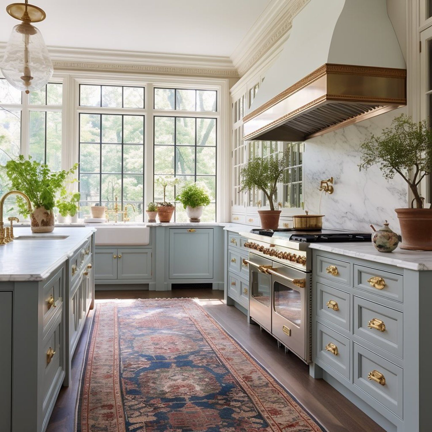 Elegant and spacious kitchen with natural light