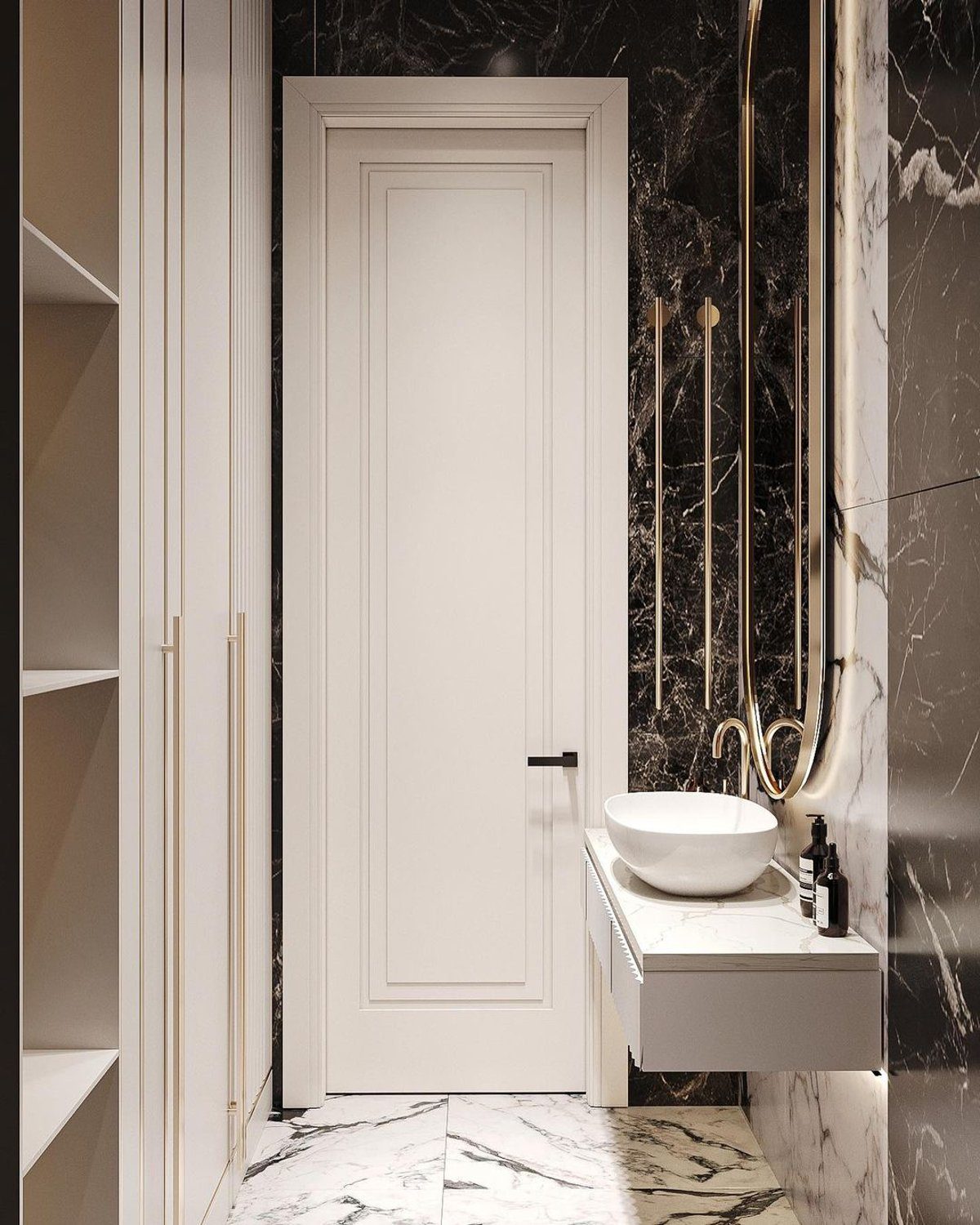 Elegant Bathroom Design with Marble Accents