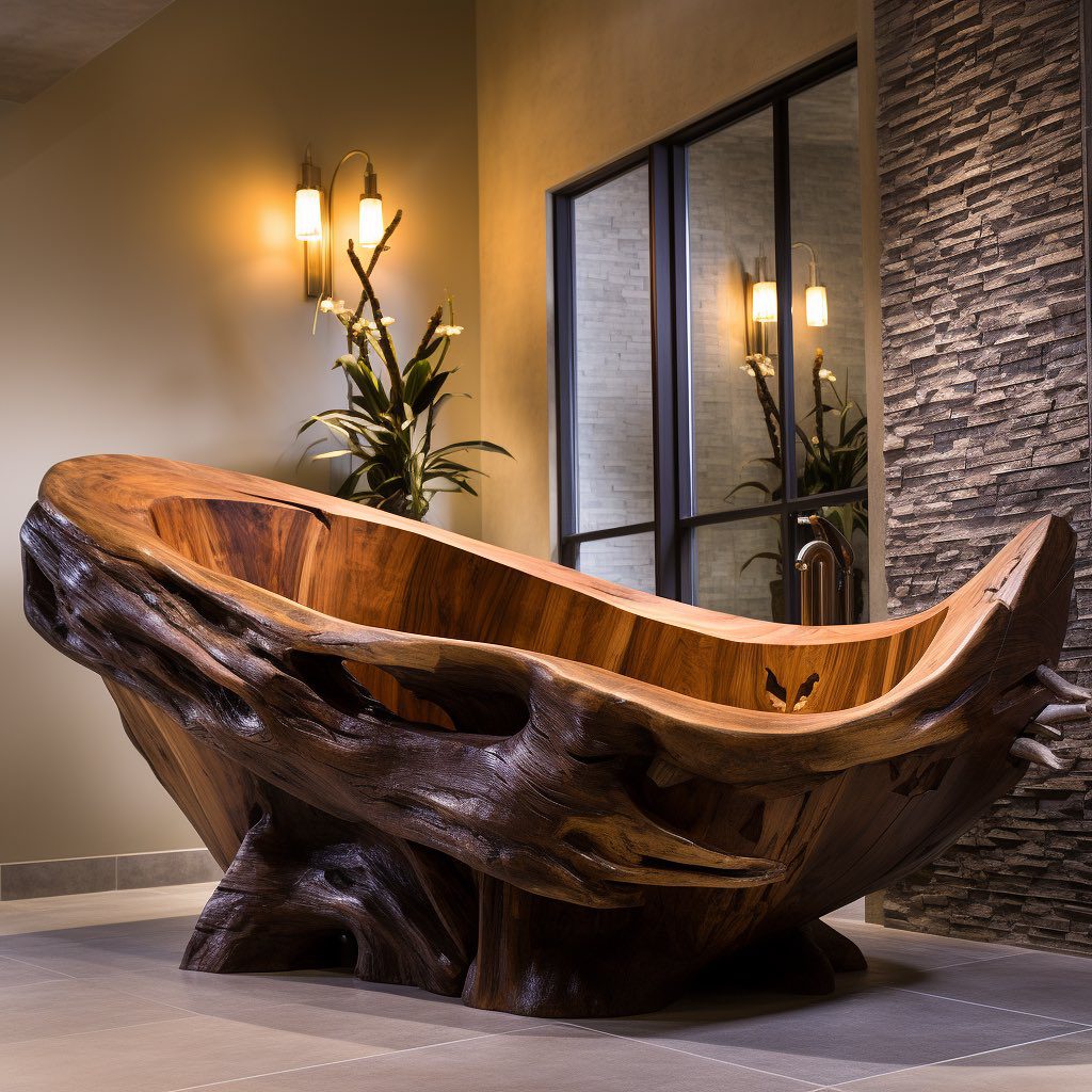 Unique Wooden Bathtub Design