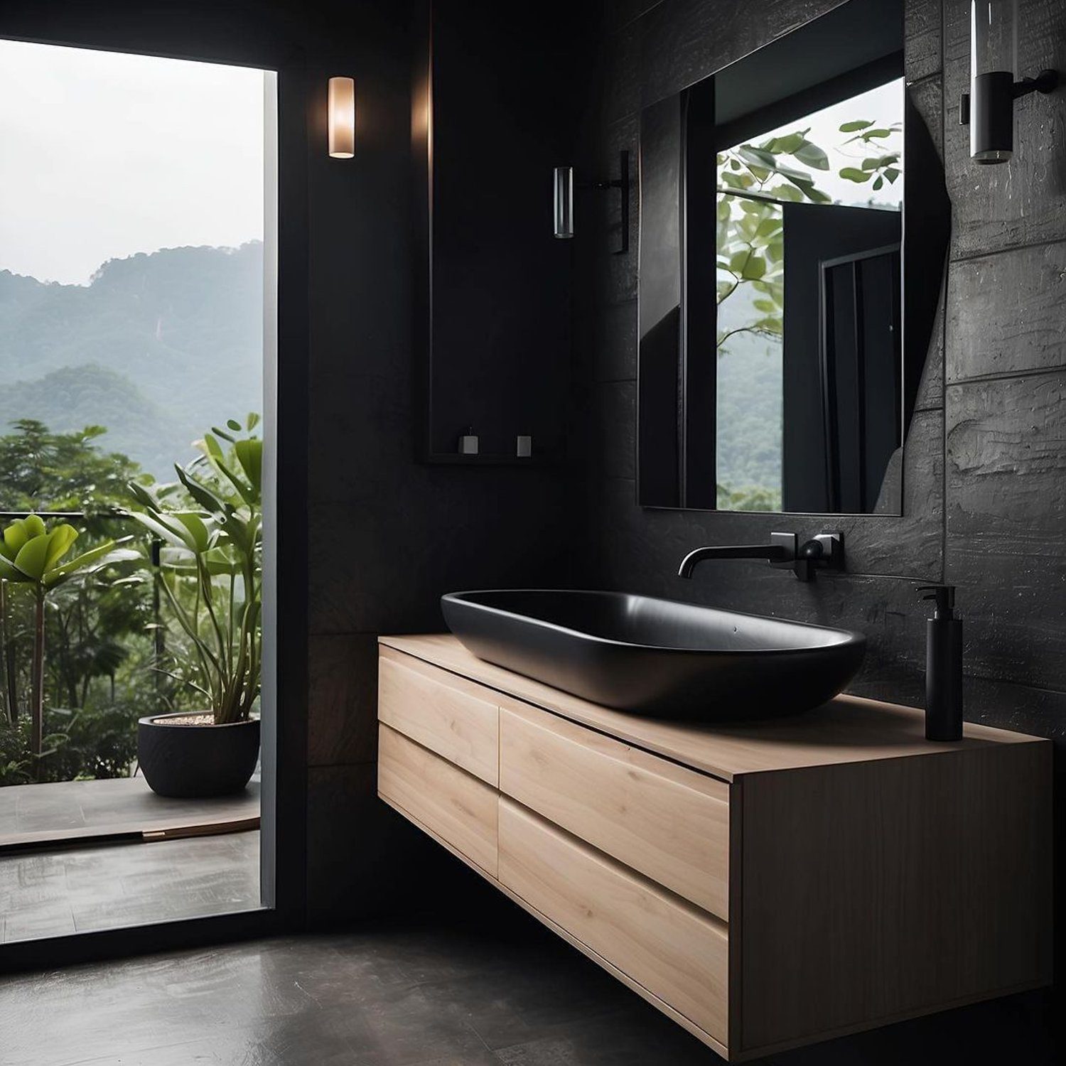 Sleek Modern Bathroom with a View