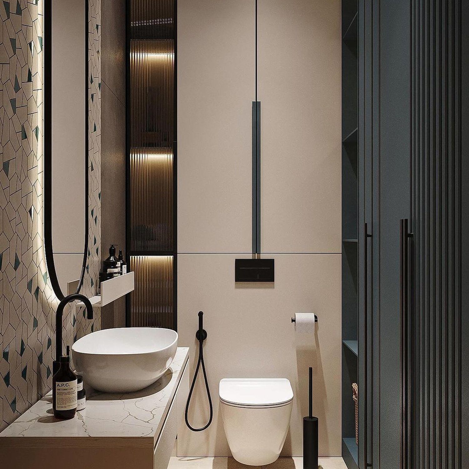 A sleek and modern bathroom design