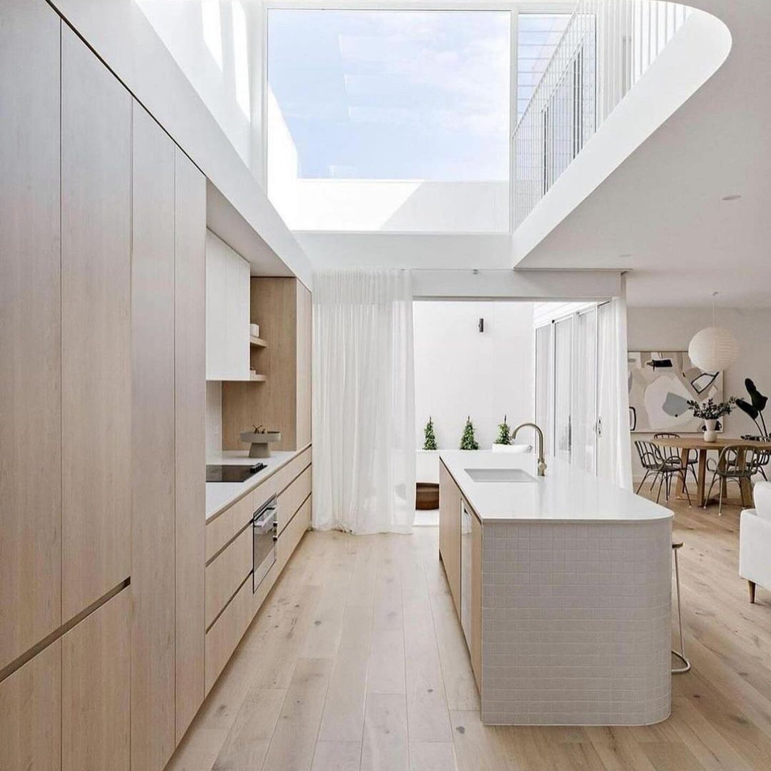 A bright and modern kitchen with natural light