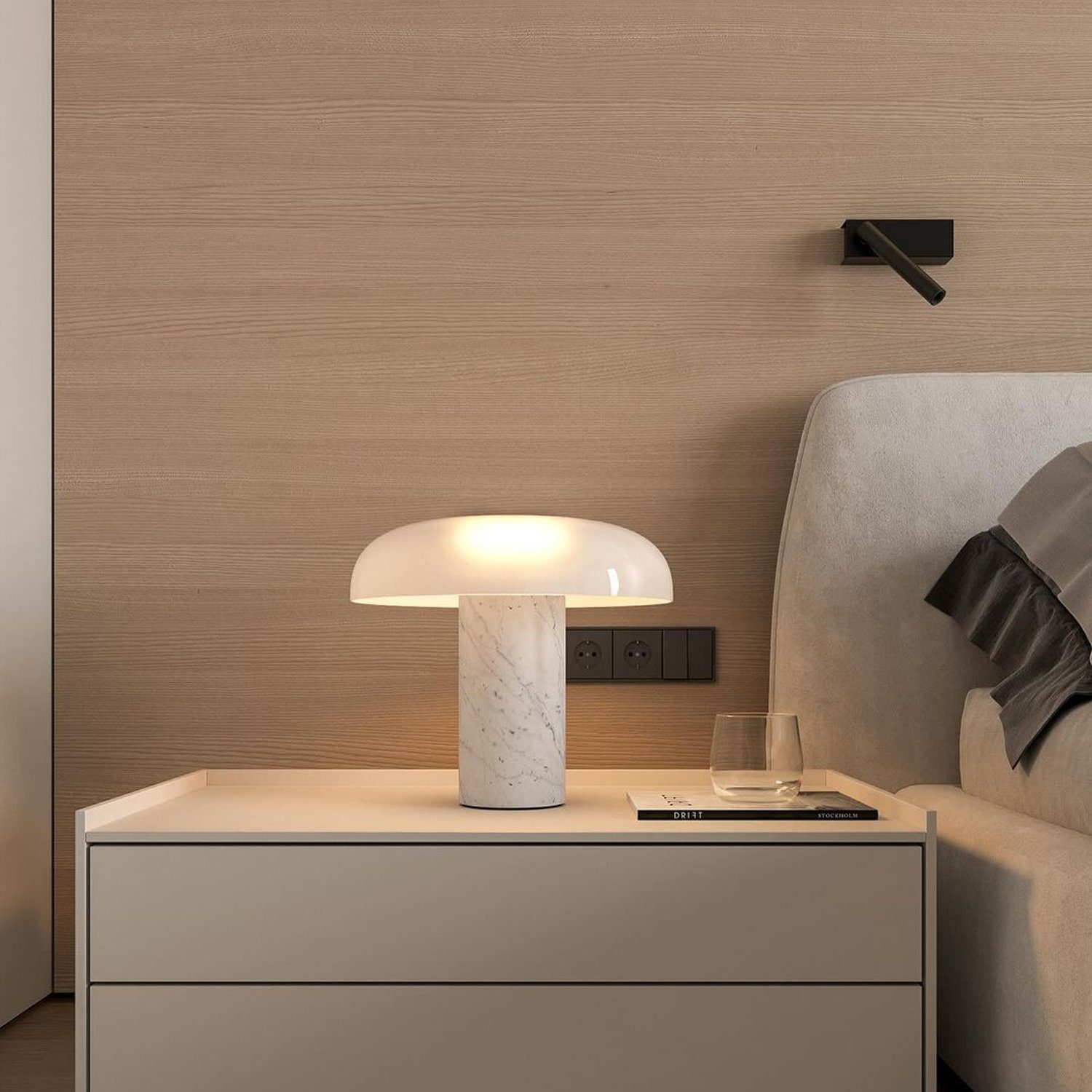 Elegant bedroom nightstand setup