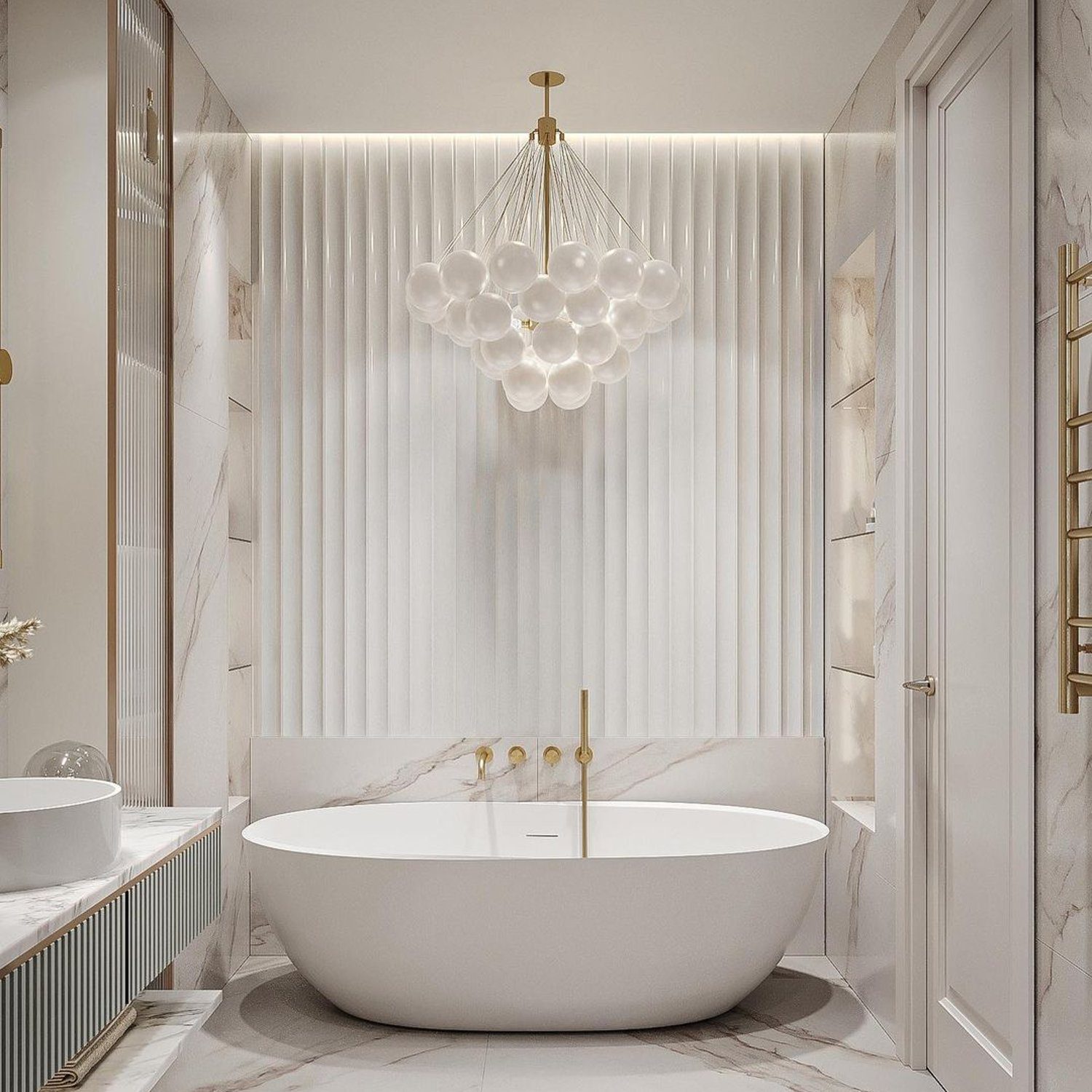 Elegant Bathroom with Freestanding Tub