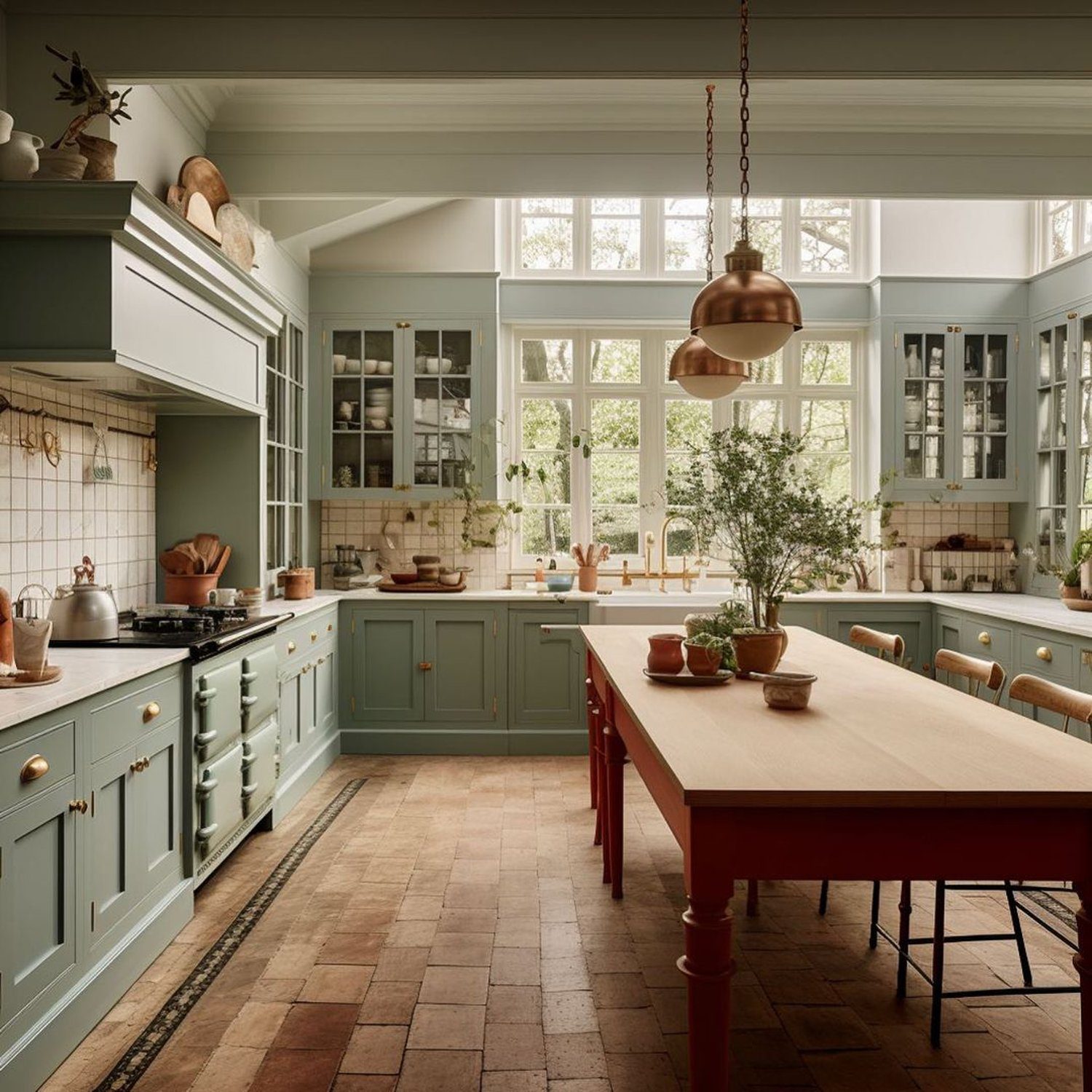 A serene and inviting kitchen space with a classic touch