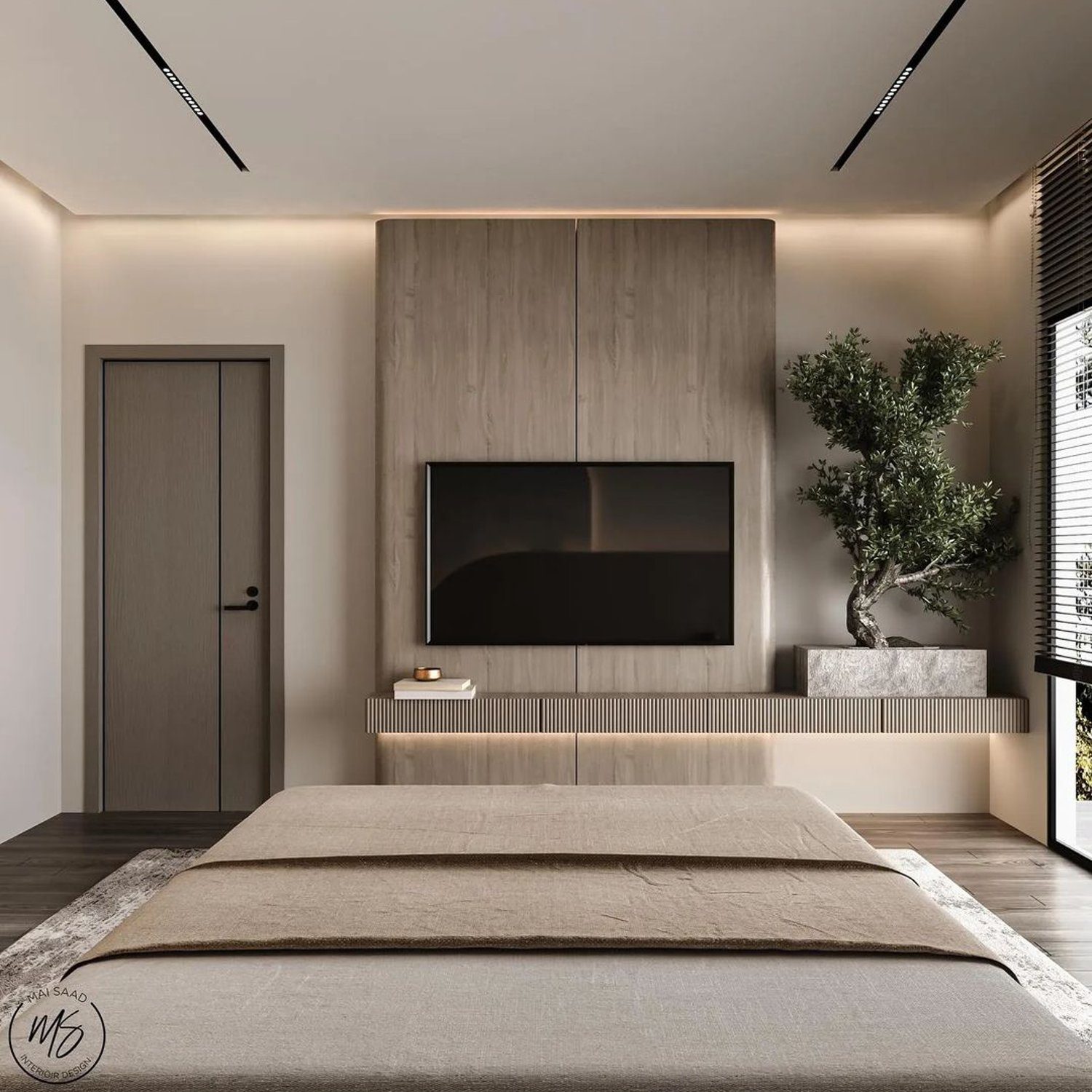 Minimalist Bedroom Design with a Natural Tone