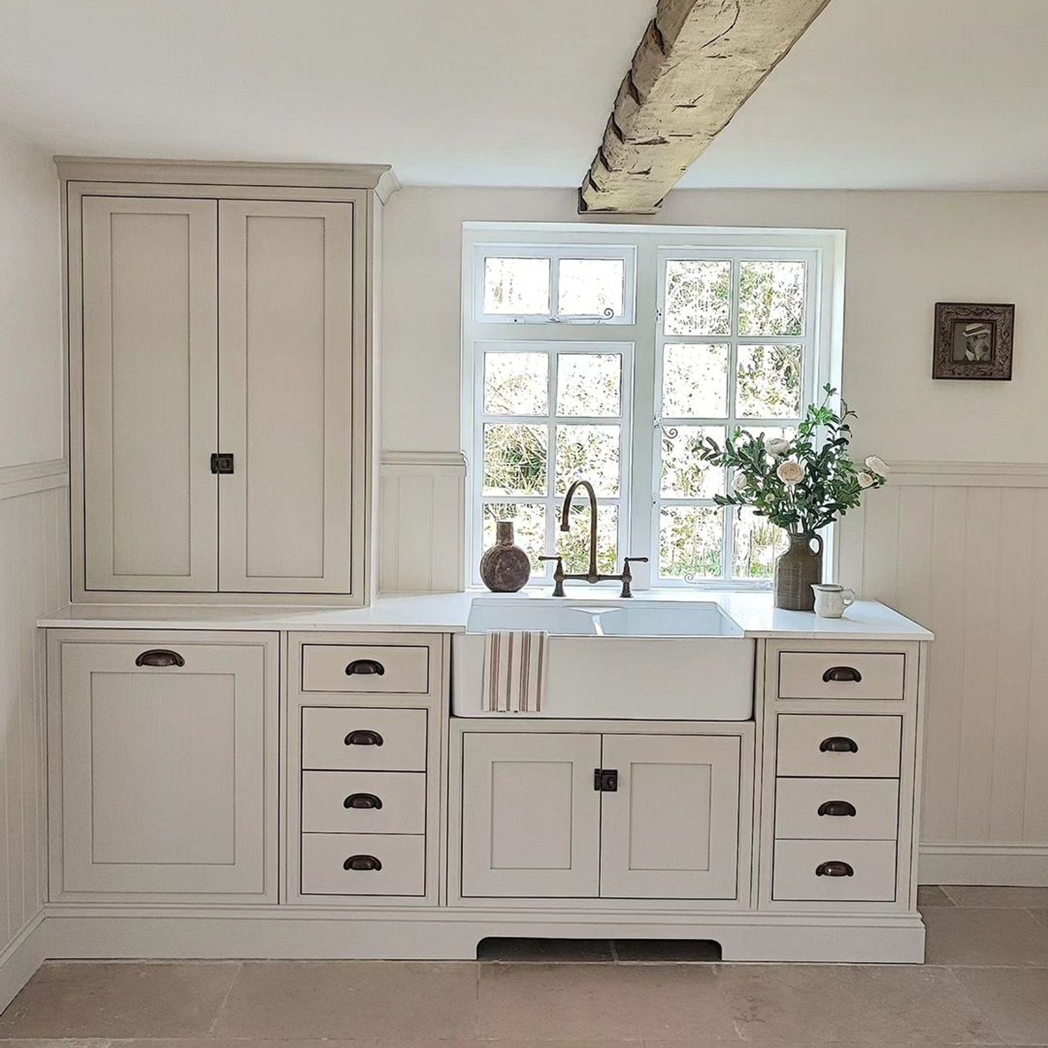 Elegant Country Kitchen with Exposed Beams