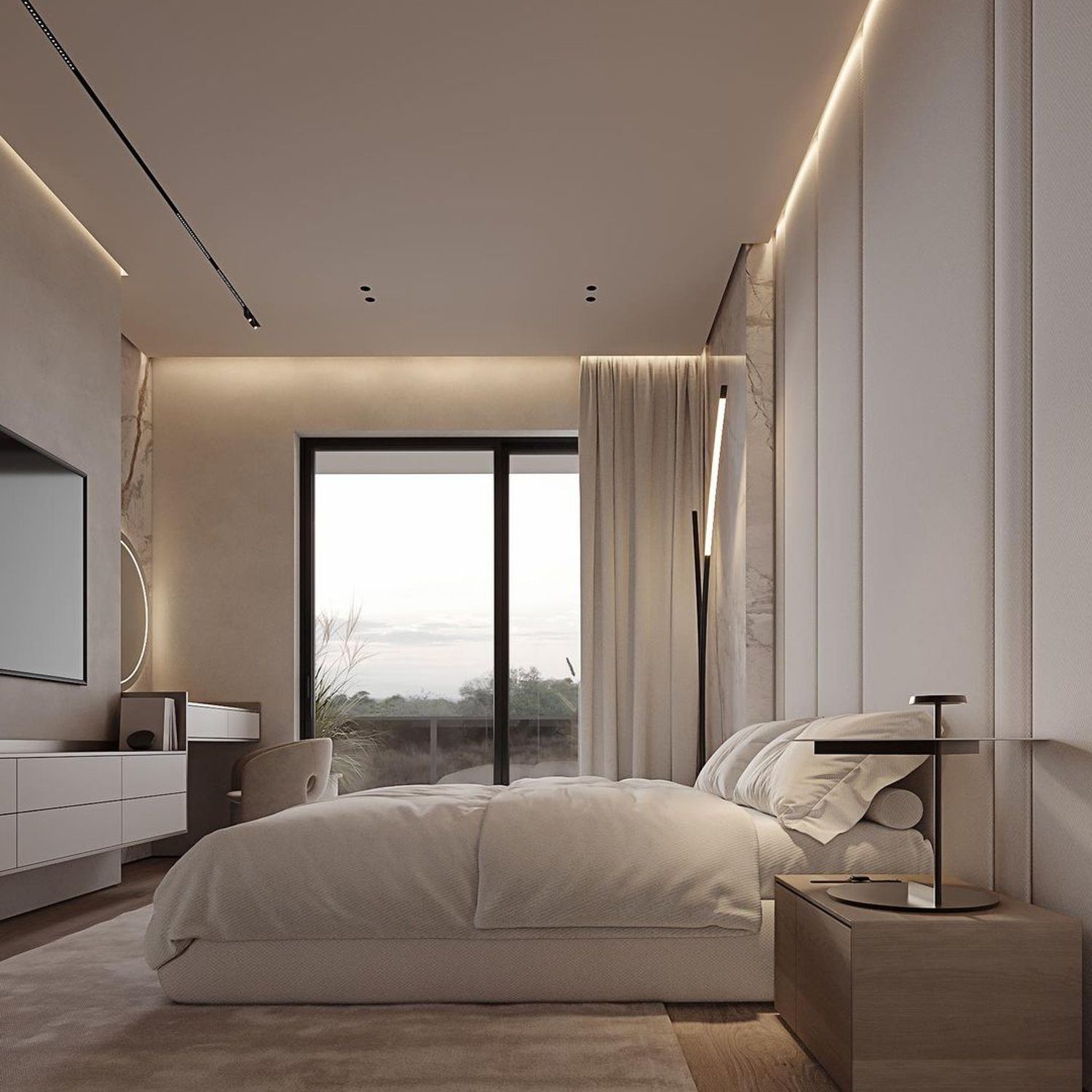 Minimalist Bedroom with a Serene View