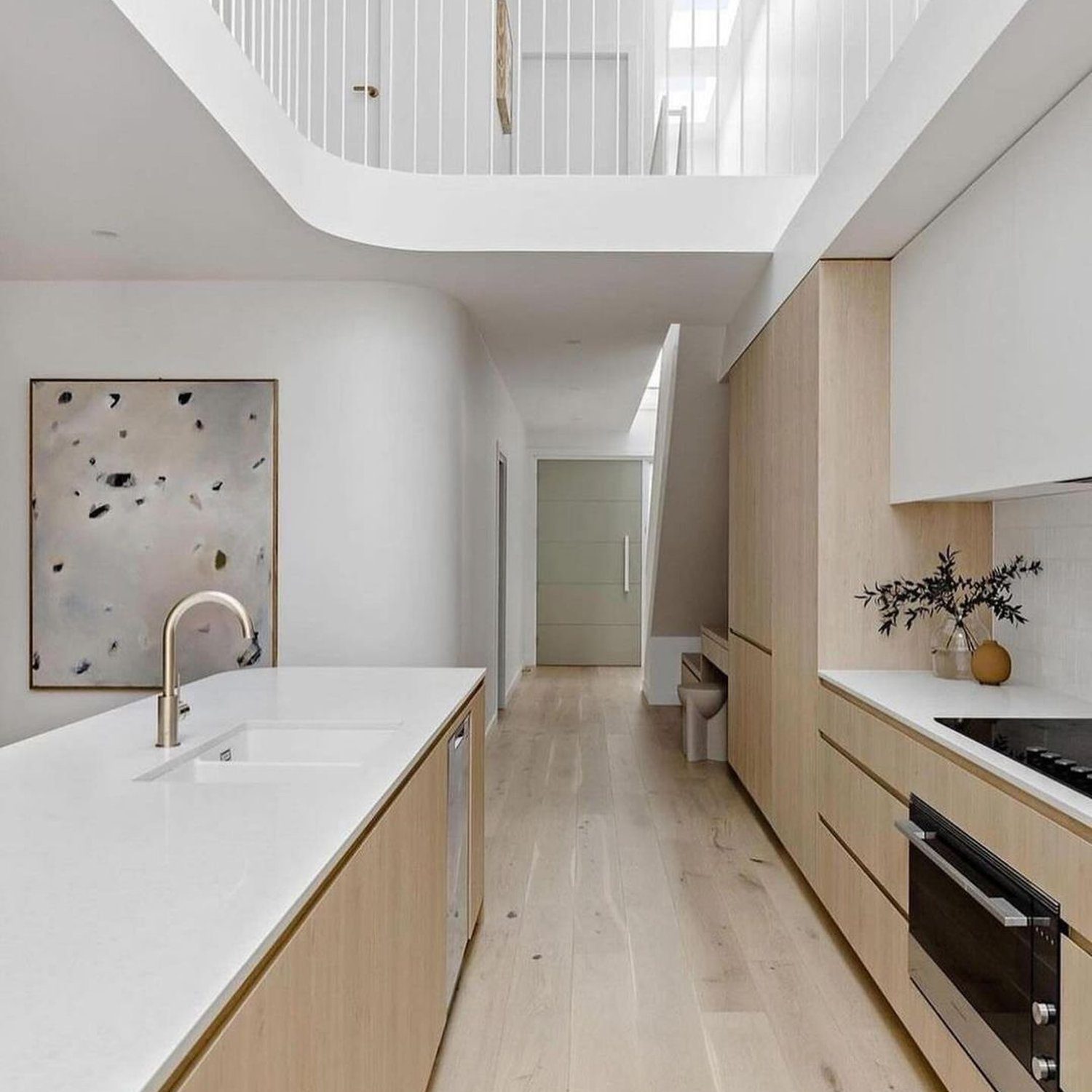 Modern Minimalist Kitchen with Skylight