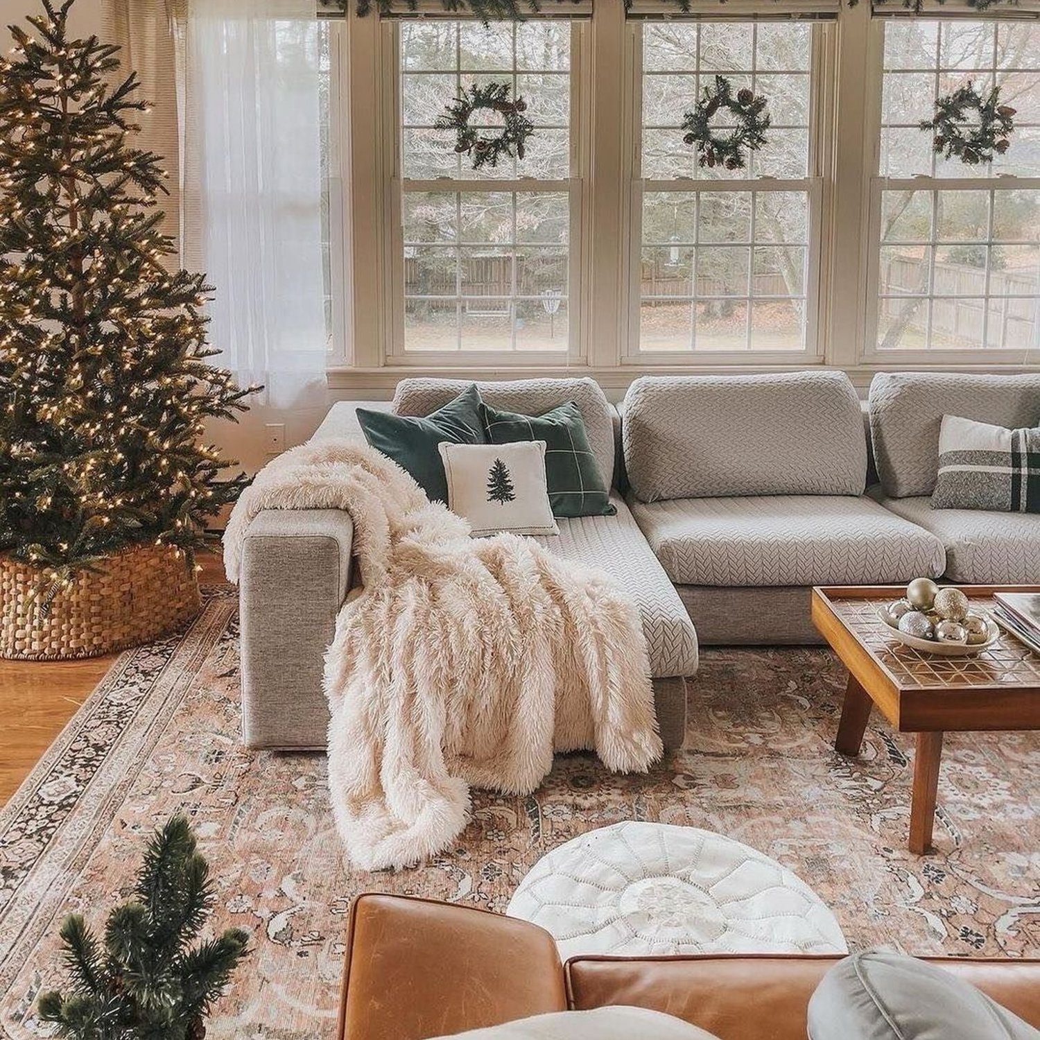 Cozy living room with Christmas decorations