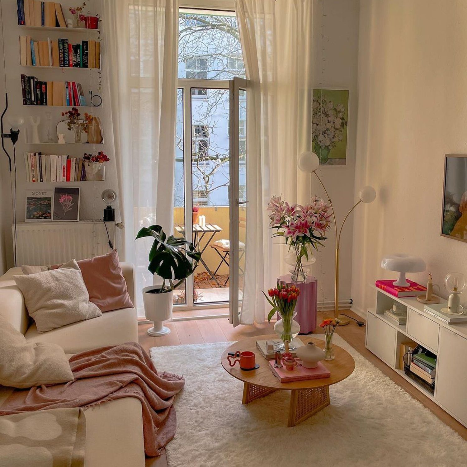 Cozy living room with natural light