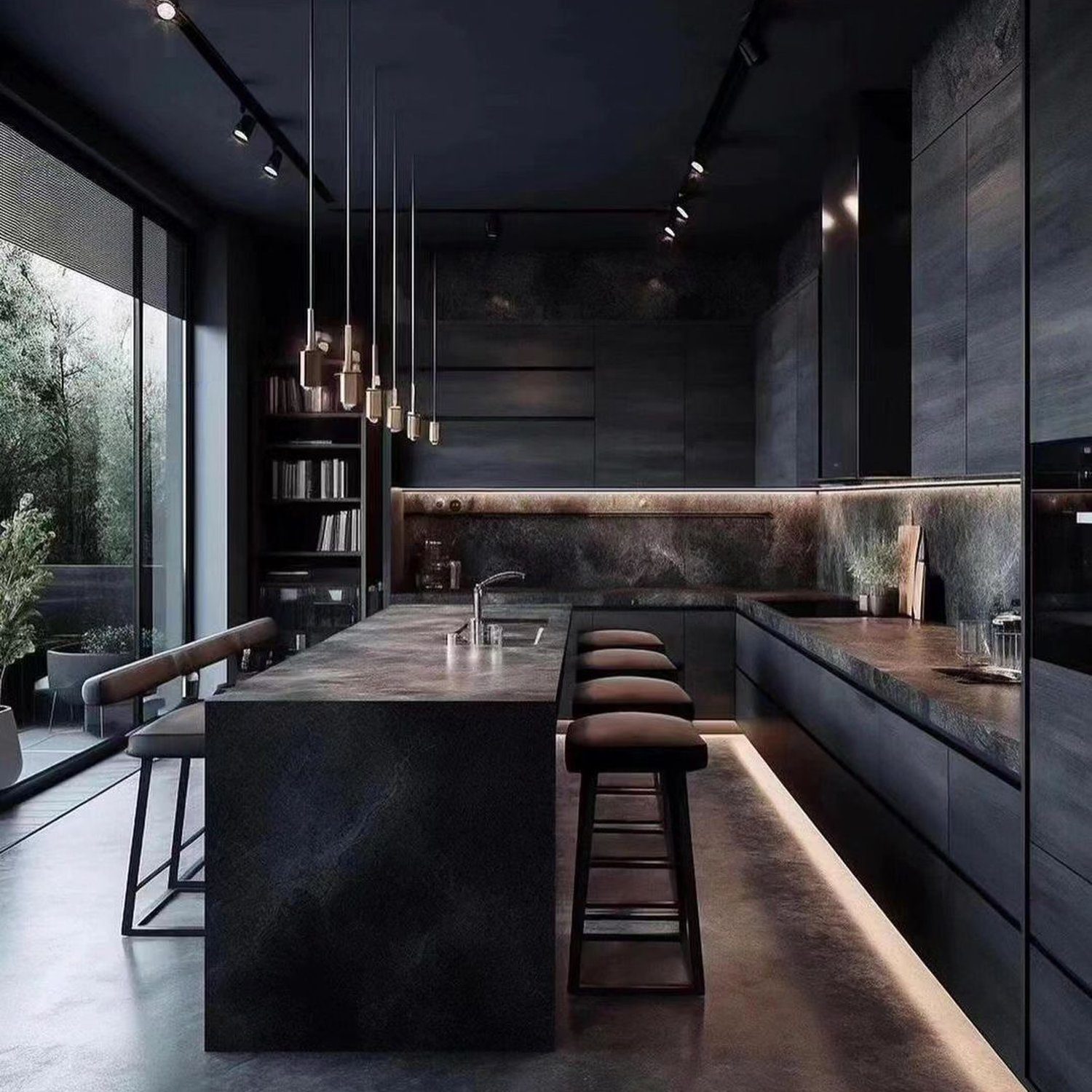 Modern Dark Kitchen Design