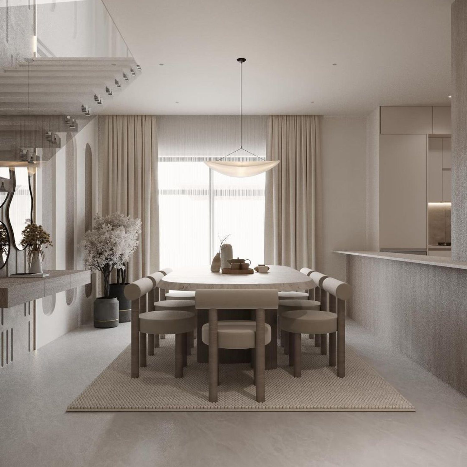 Elegant Dining Area with Neutral Tones