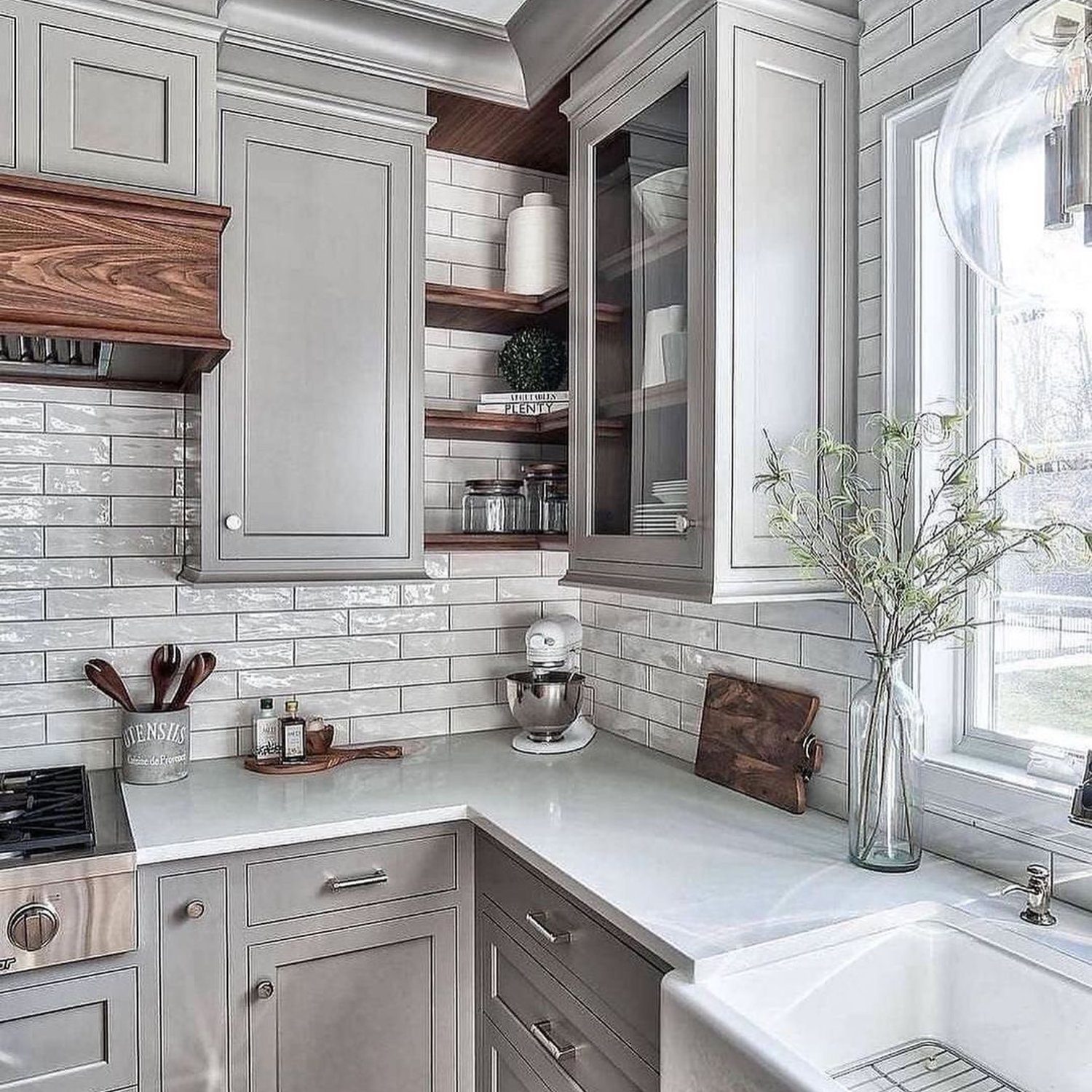 Stylish Modern Kitchen with Grey Cabinetry