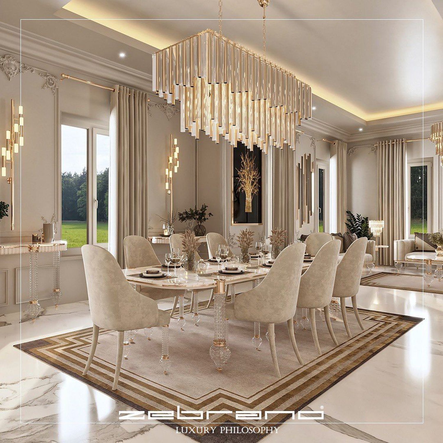 Luxurious dining room with elegant decor