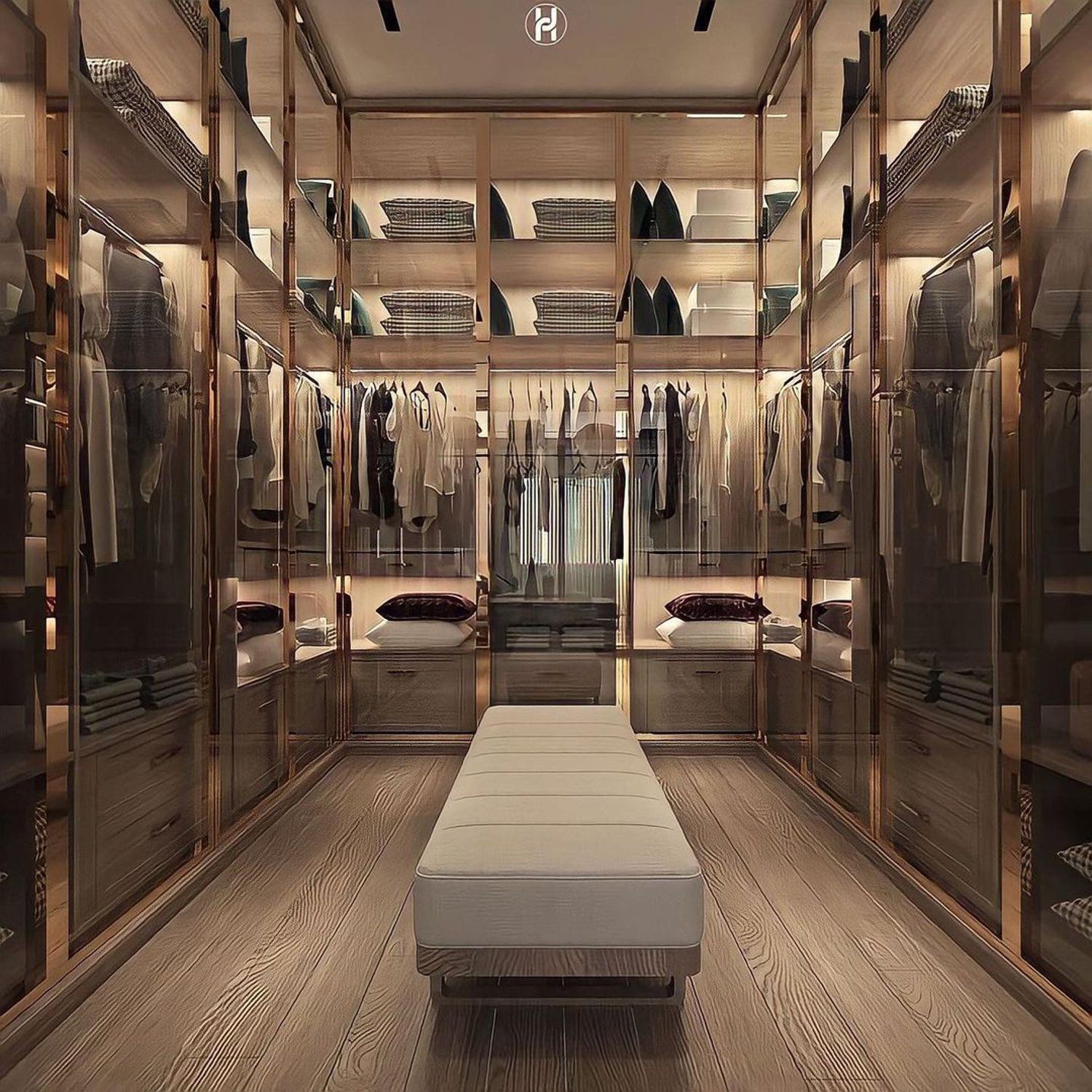 Elegant walk-in closet