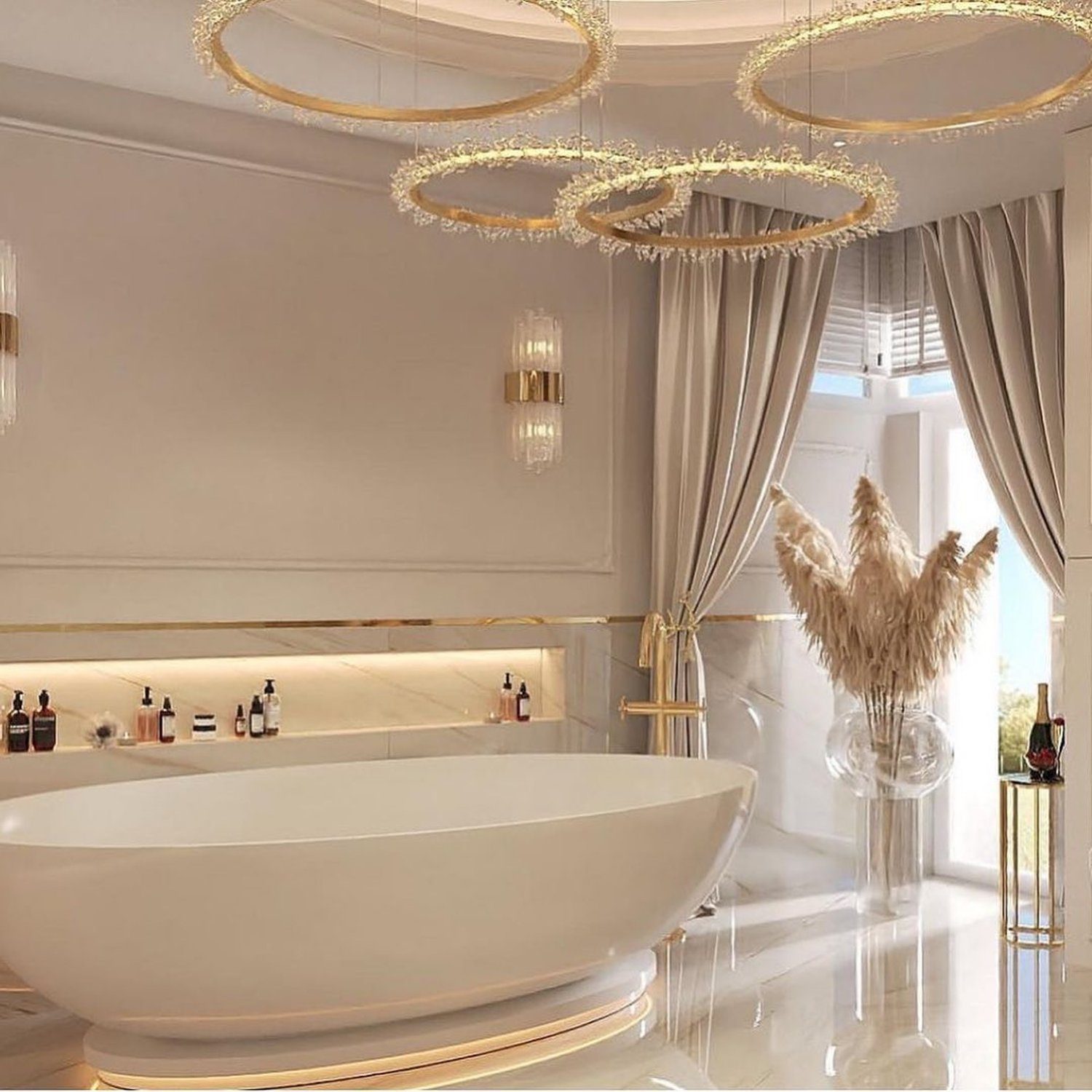 Luxurious bathroom with elegant fixtures