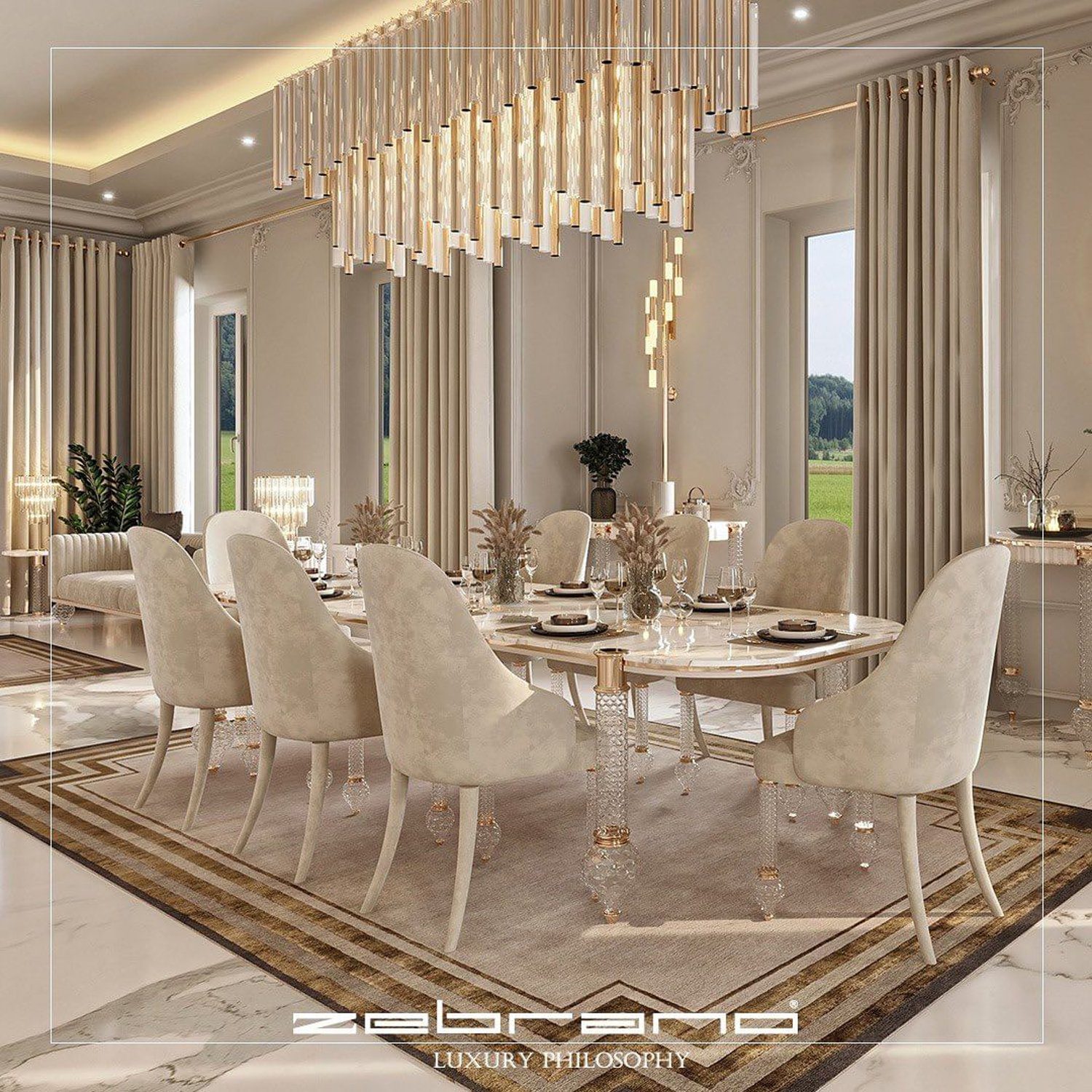 Luxurious Dining Room with Contemporary Elegance