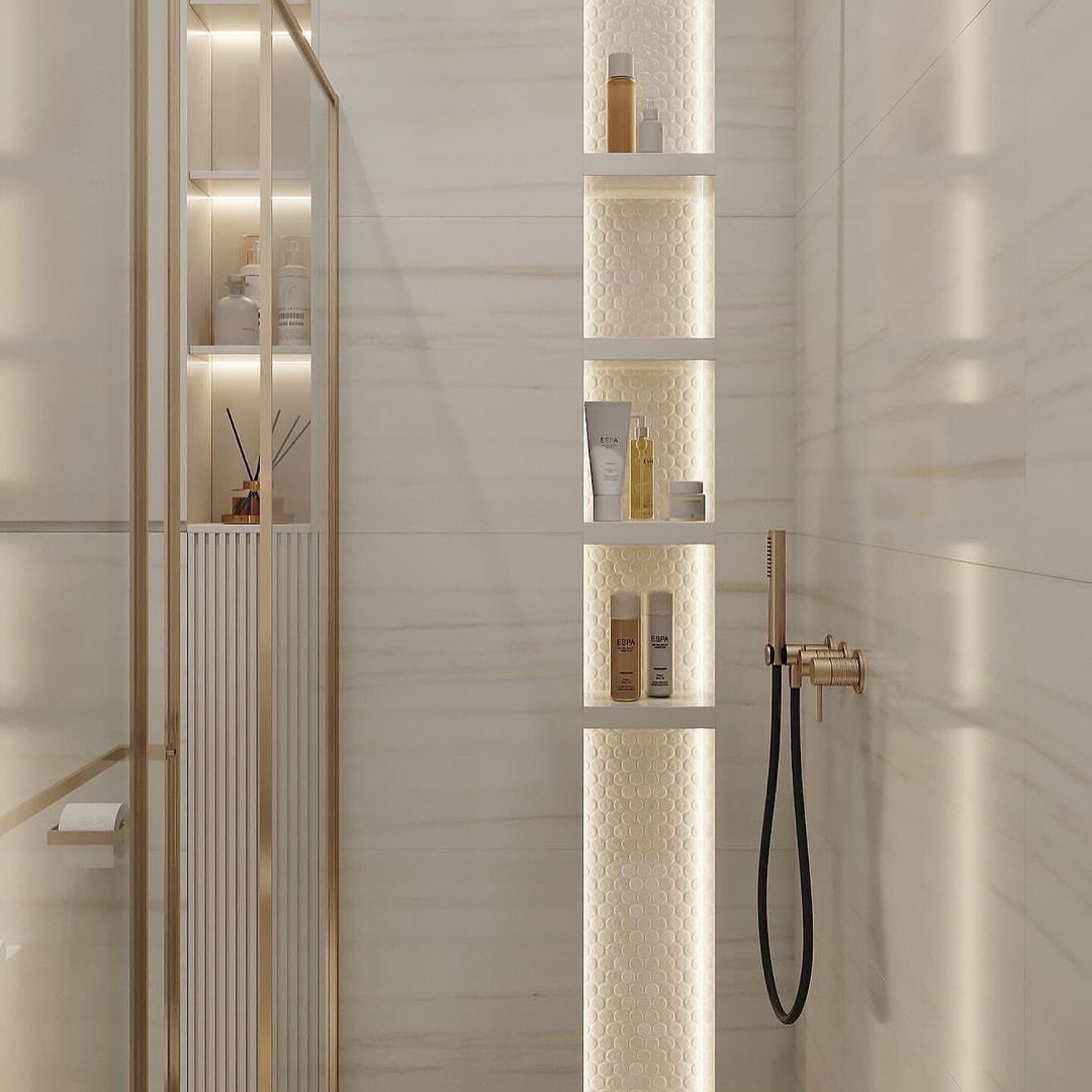 Elegant Marble Shower Design