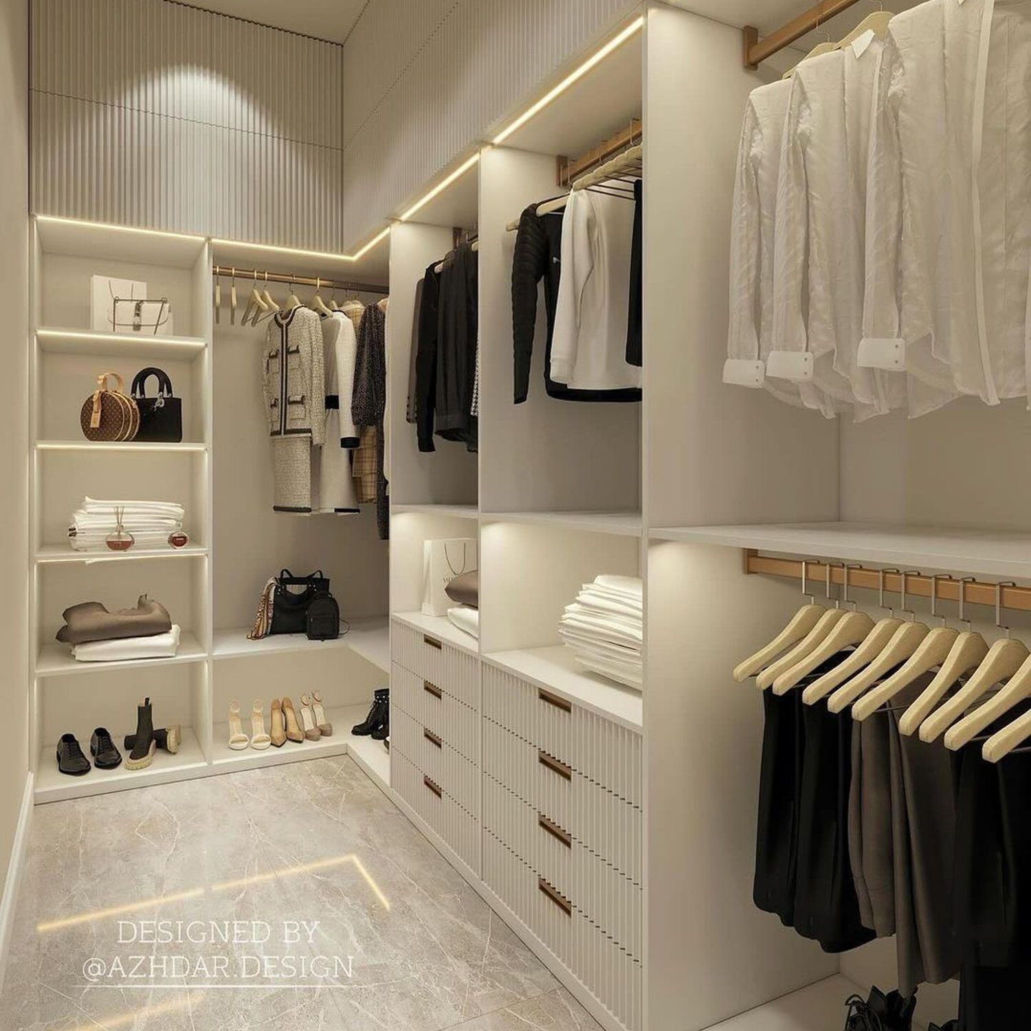 Elegantly designed walk-in closet