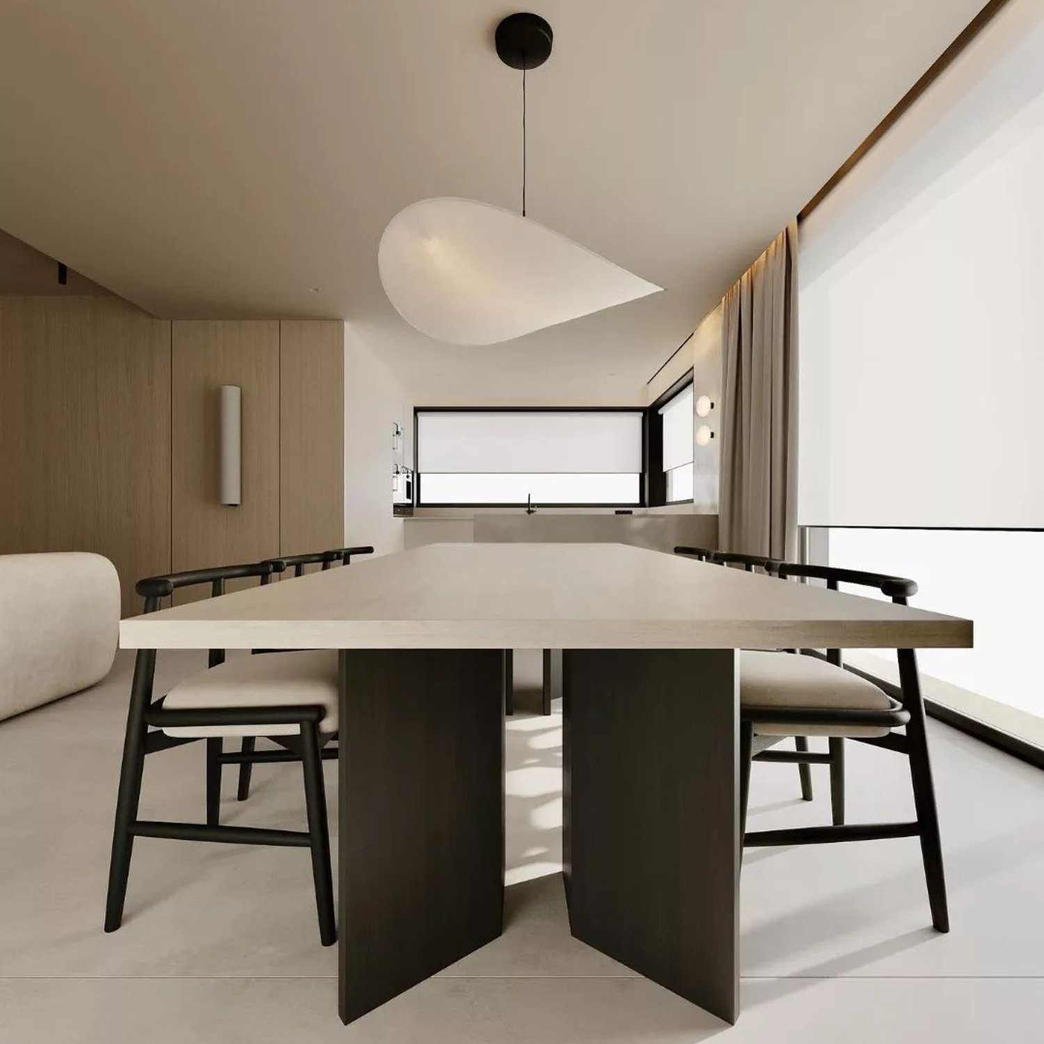 Sleek and Modern Dining Area