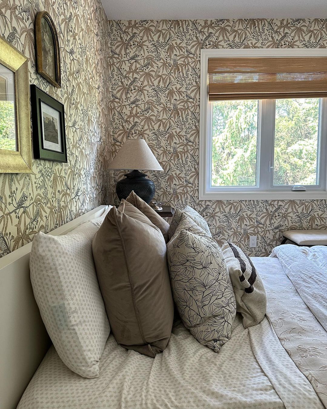 Cozy bedroom with nature view