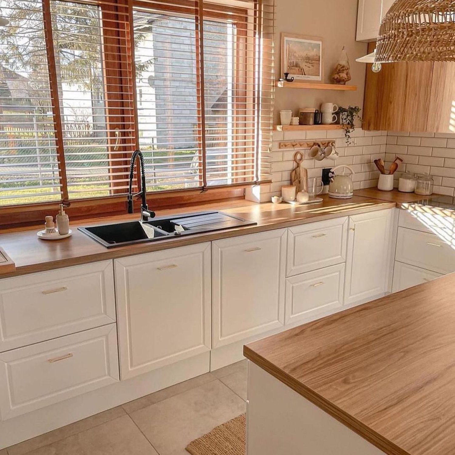 Cozy kitchen interior with natural light