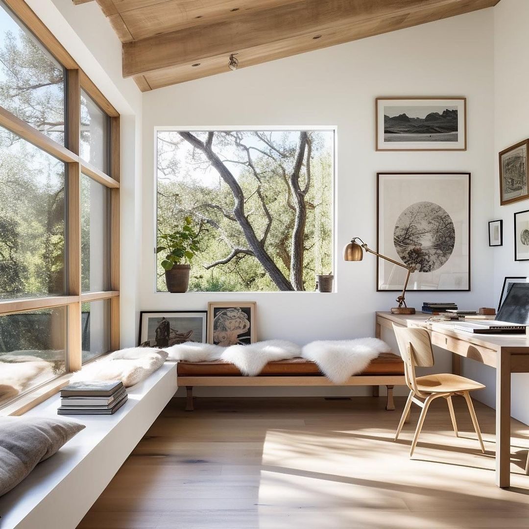 Serene Home Office with Nature View