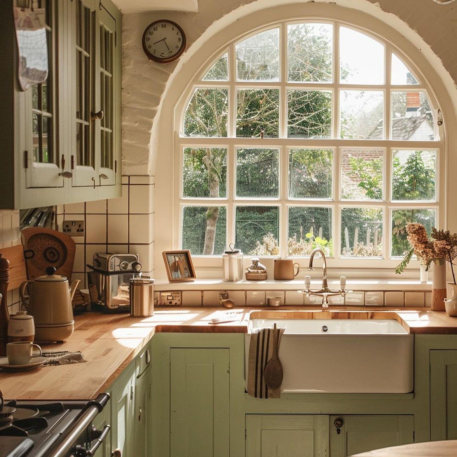 A quaint and inviting country-style kitchen