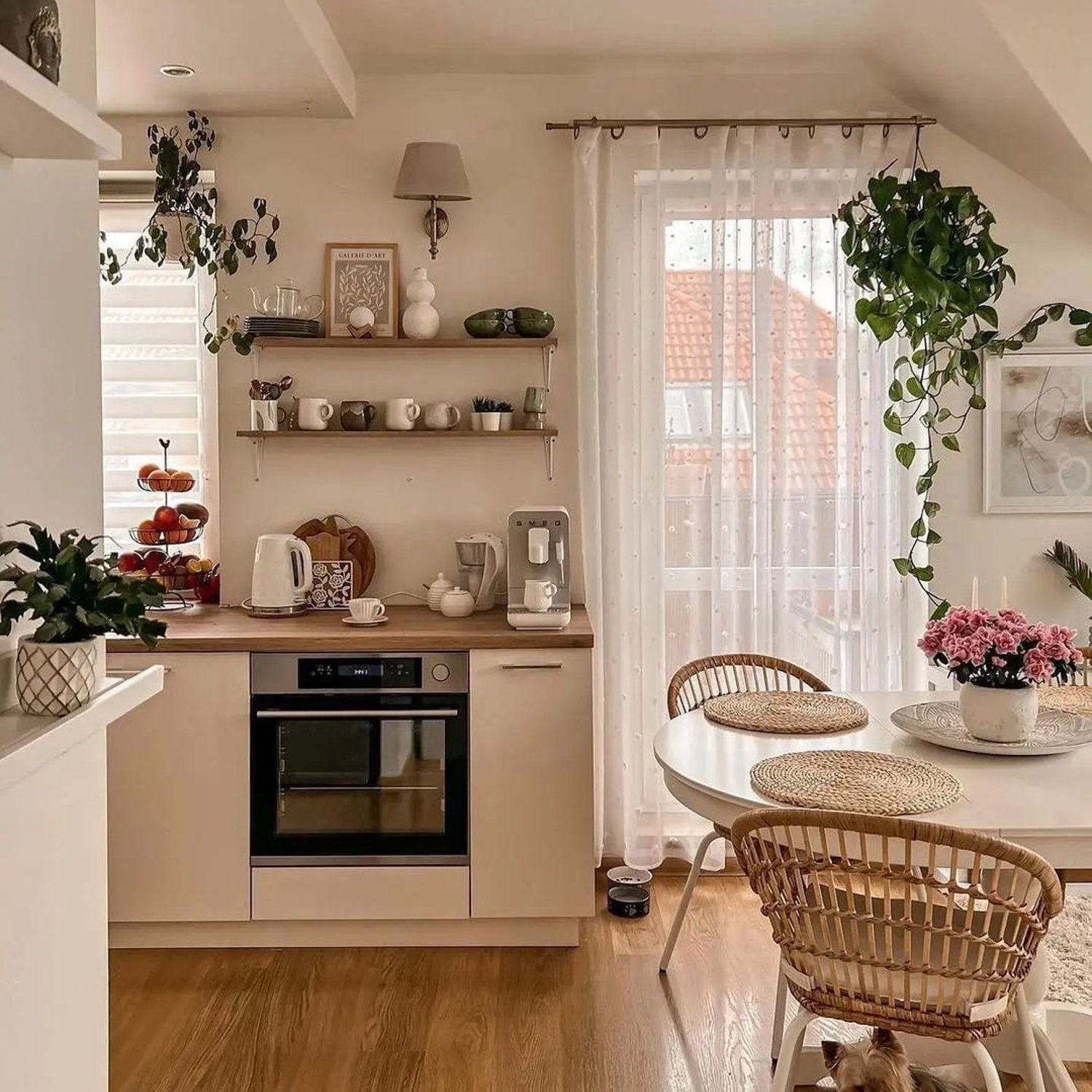 Cozy and inviting kitchen space with a warm color palette