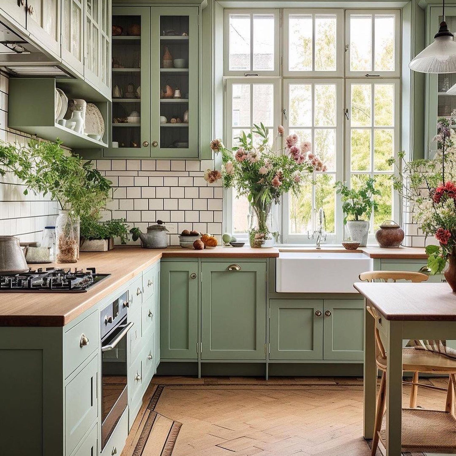 A serene kitchen space with a touch of nature