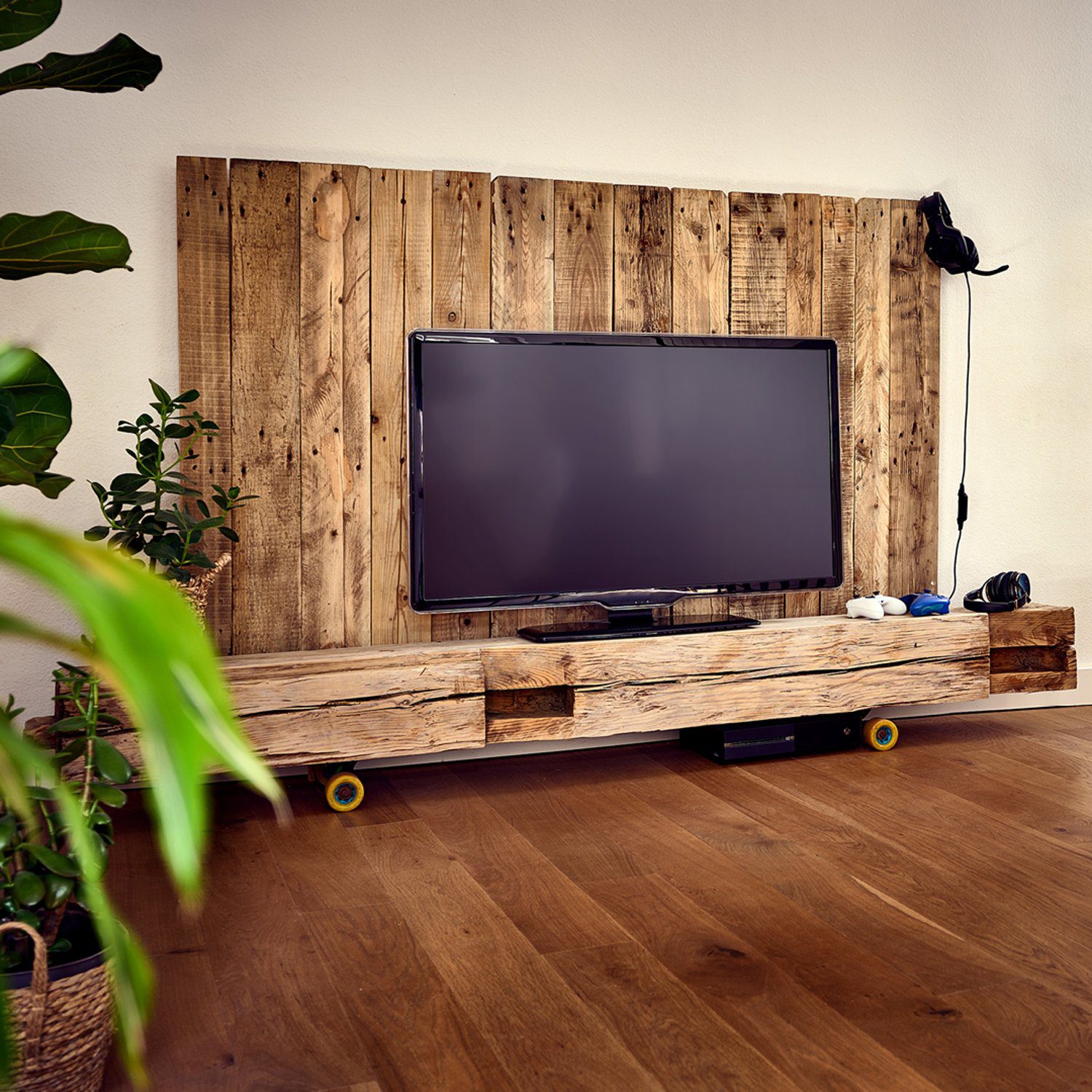 Chic and Rustic TV Stand Setup