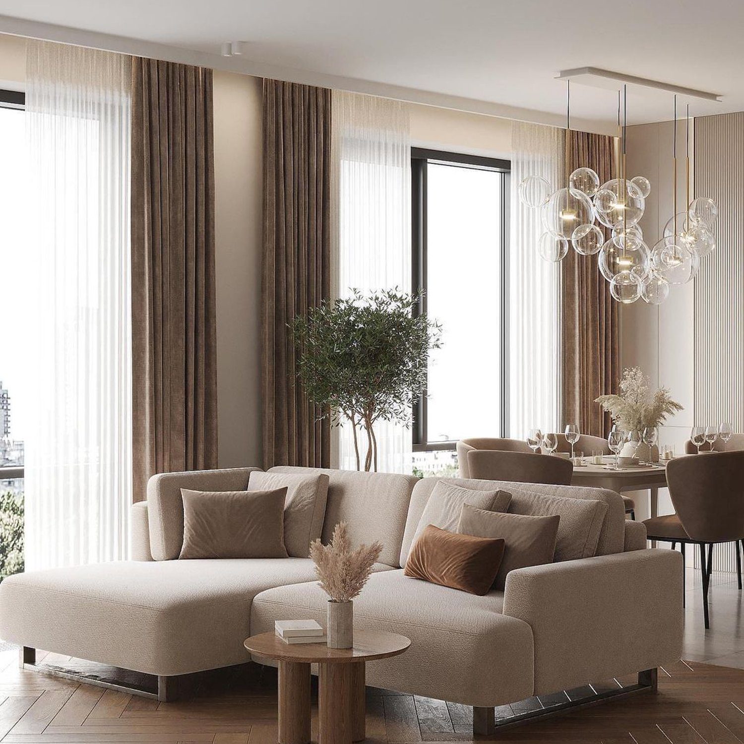 Elegant and Modern Living Room with Neutral Tones