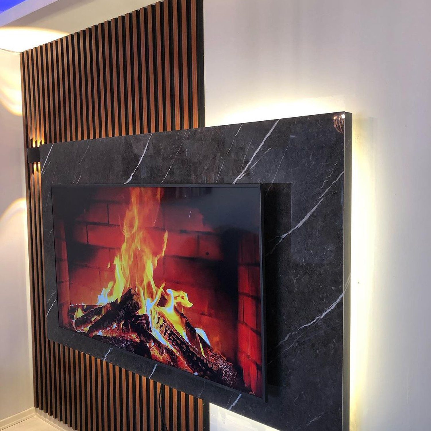 Chic modern fireplace