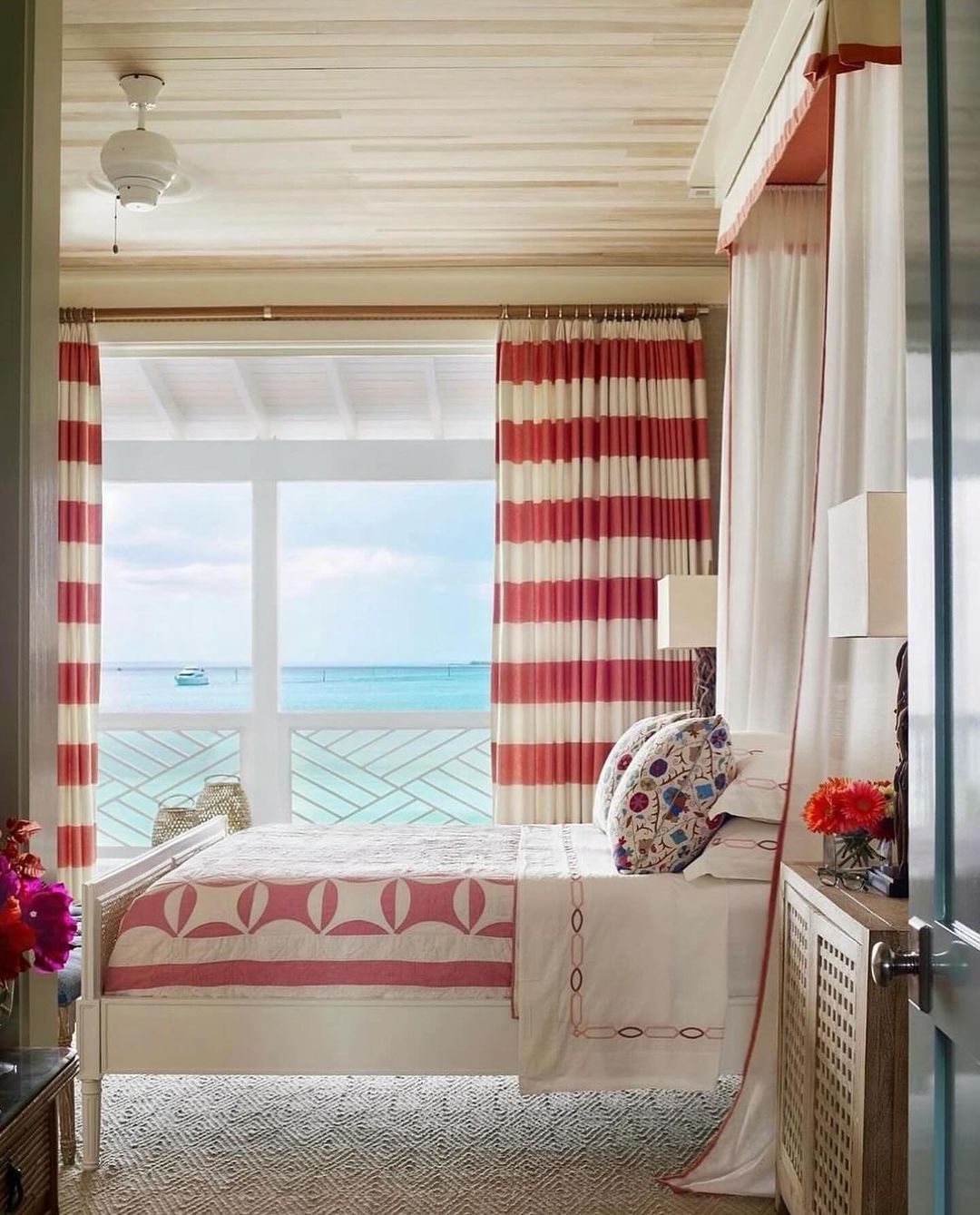 A serene beachfront bedroom