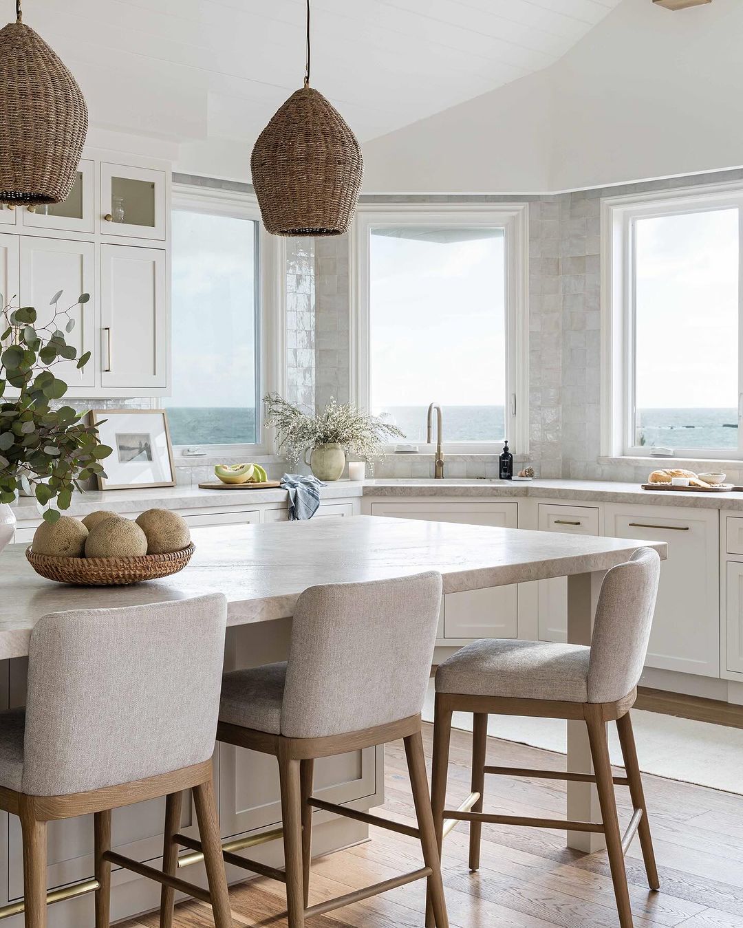 Coastal kitchen with a view