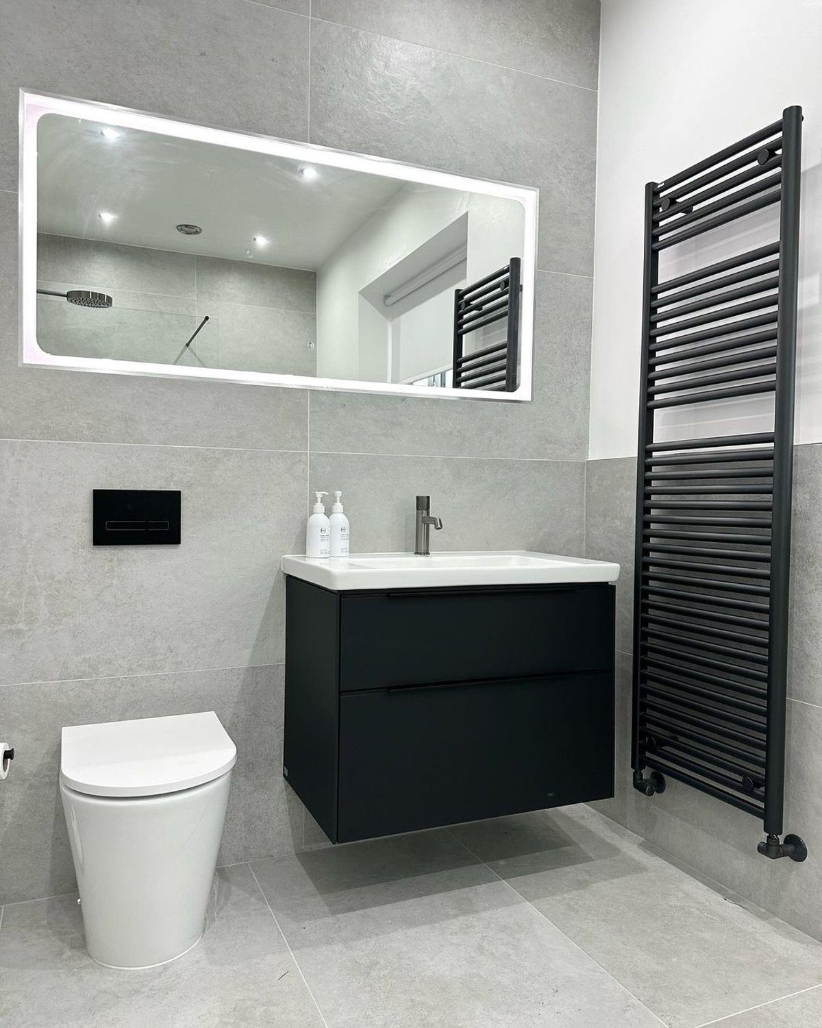 Modern and sleek bathroom design with up-to-date fixtures