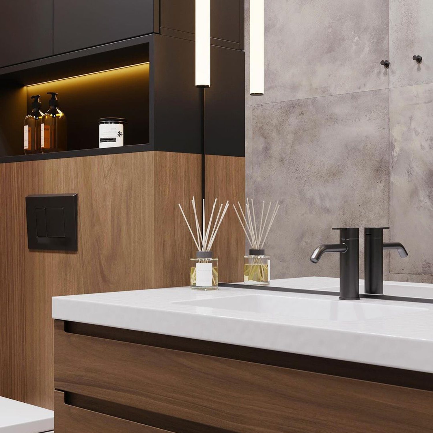 A modern and stylish bathroom vanity