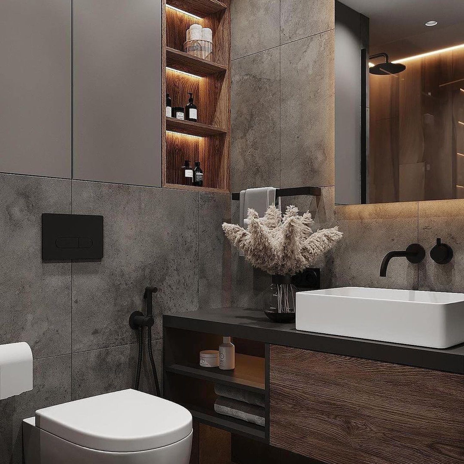 A modern and sophisticated bathroom