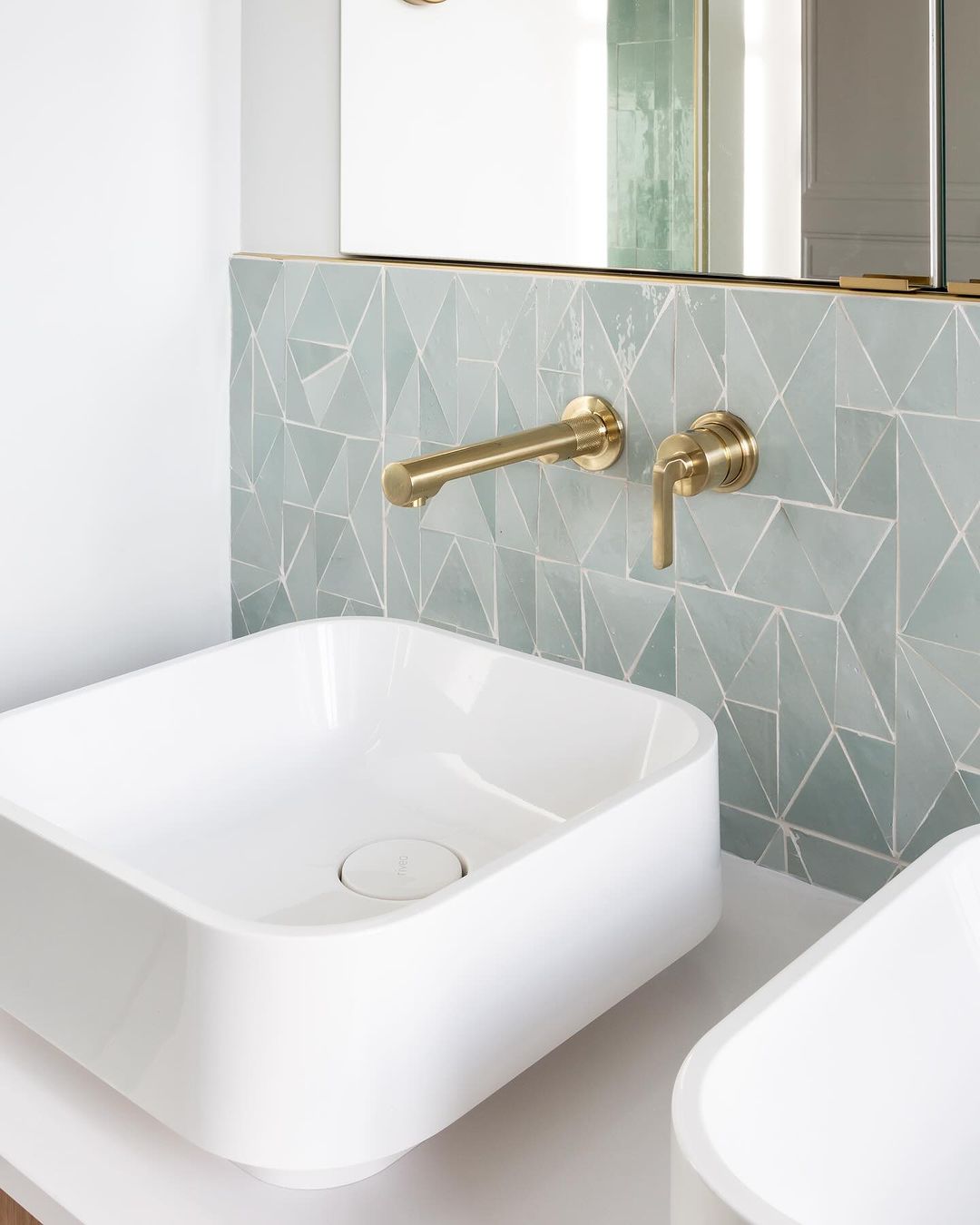 Modern bathroom with geometric tiles