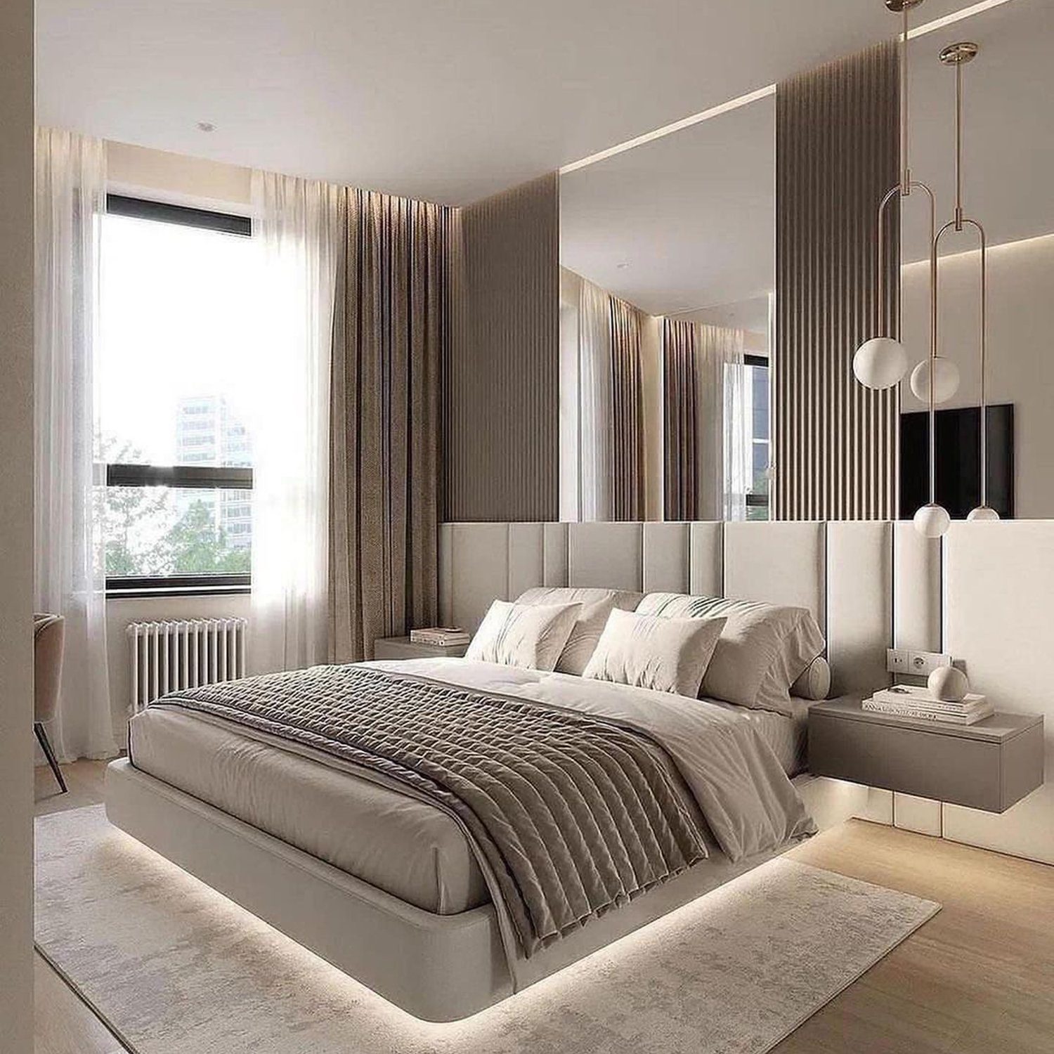 A meticulously designed contemporary bedroom