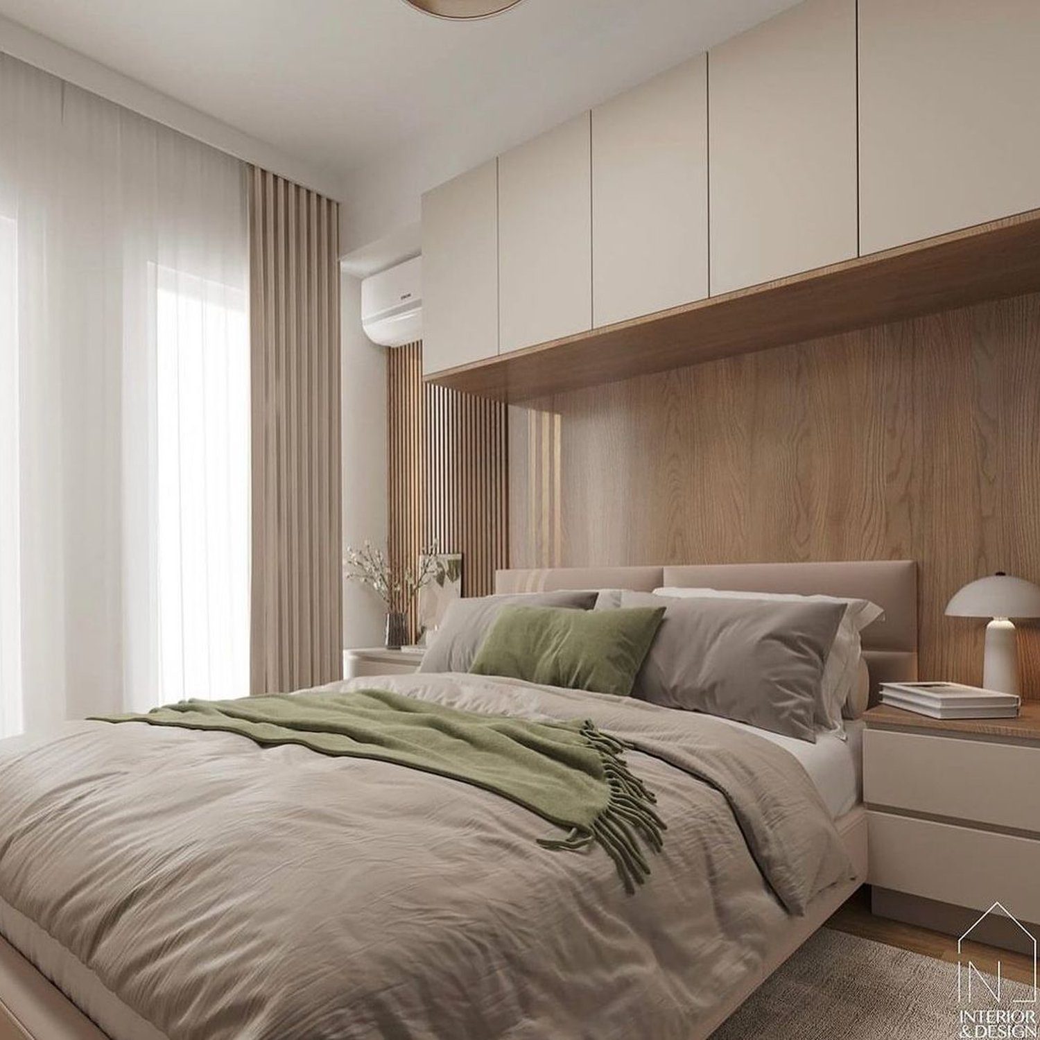 Elegantly designed bedroom with harmonious color palette