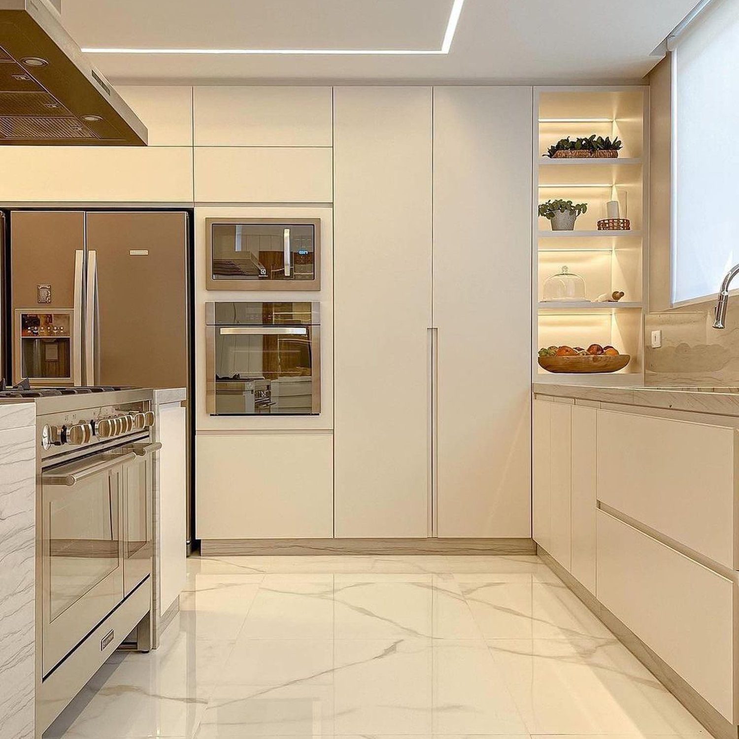 Modern minimalist kitchen with high-end appliances