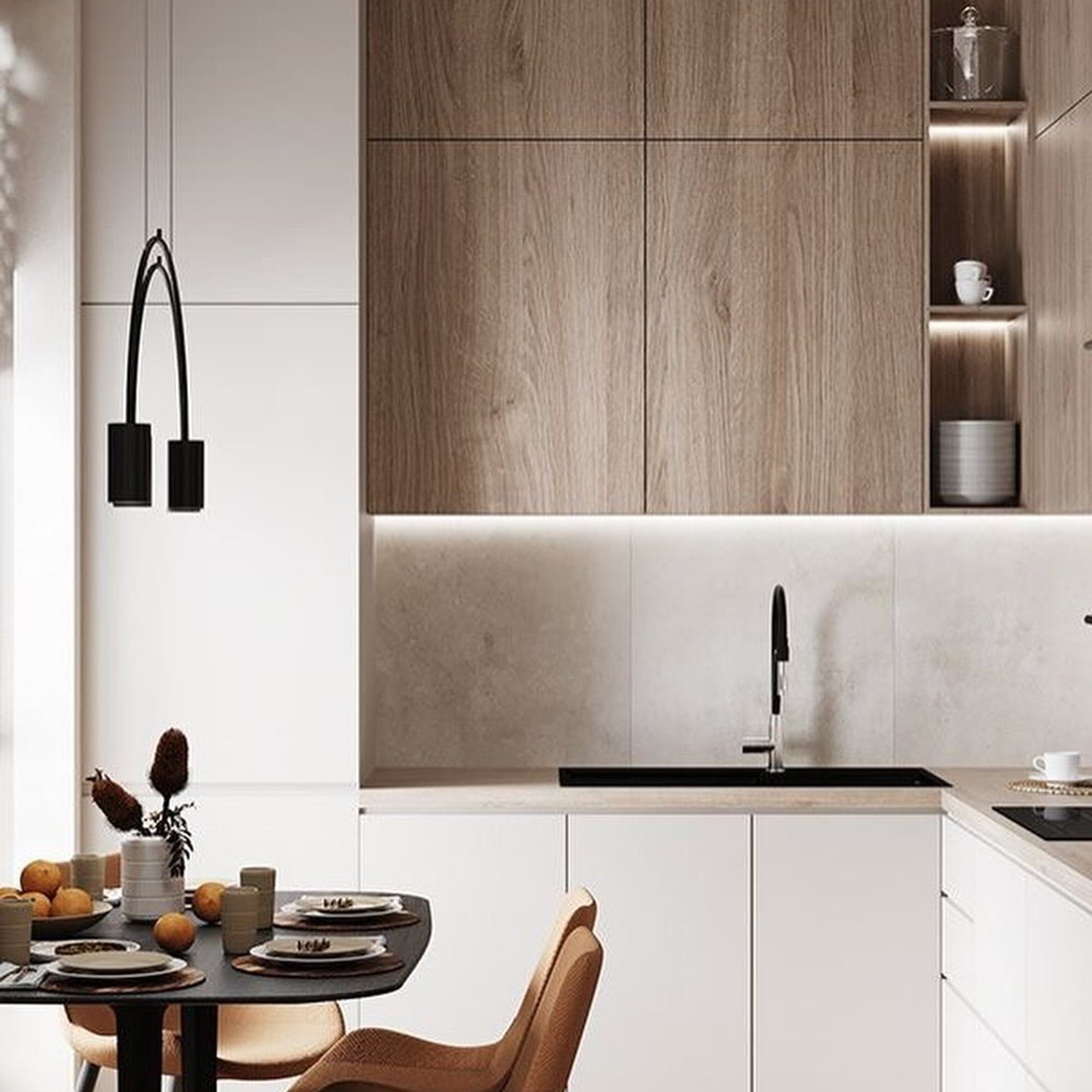 A contemporary kitchen